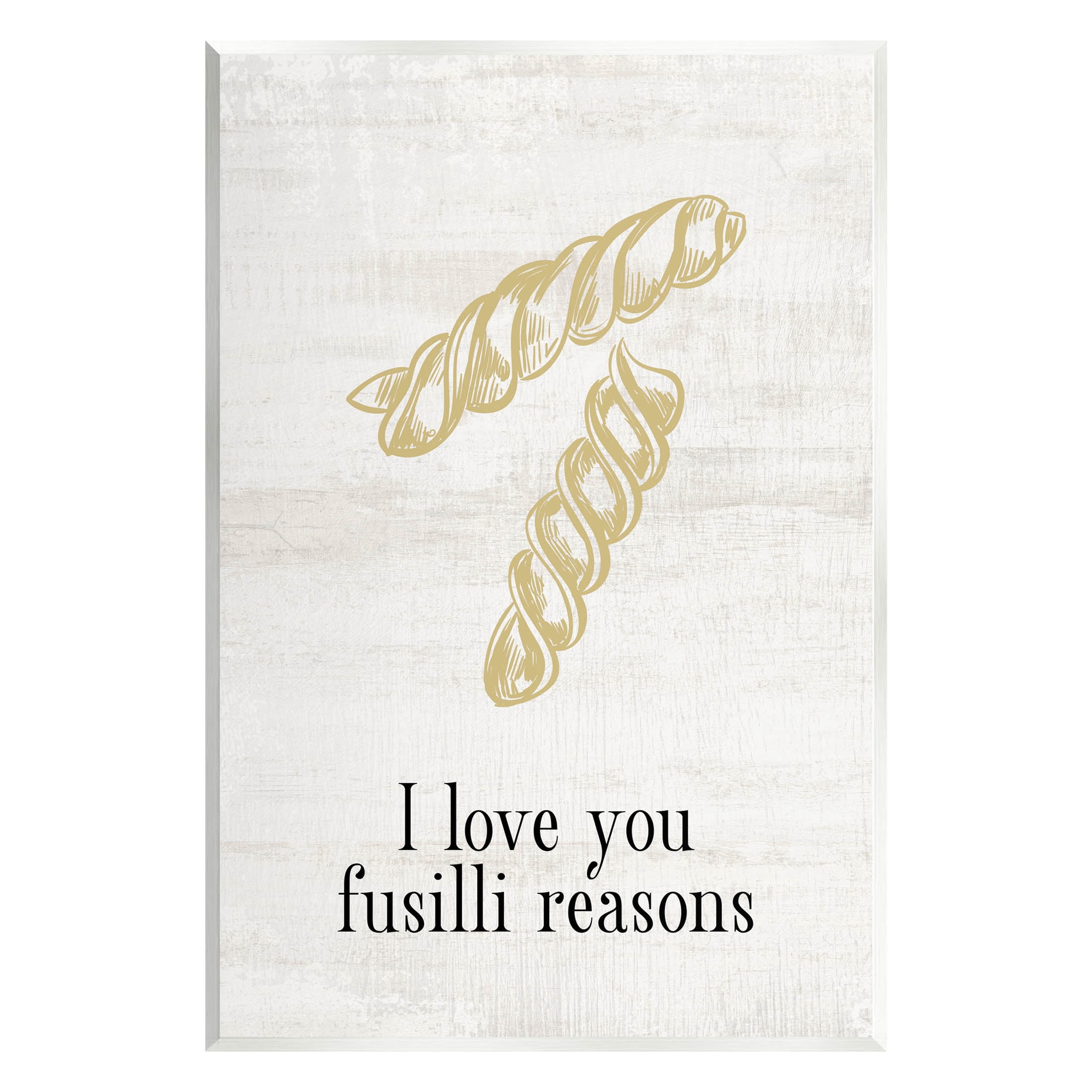 Stupell Industries Love You Fusilli Reasons Phrase Graphic Art Unframed Art Print Wall Art, Design by Lil' Rue