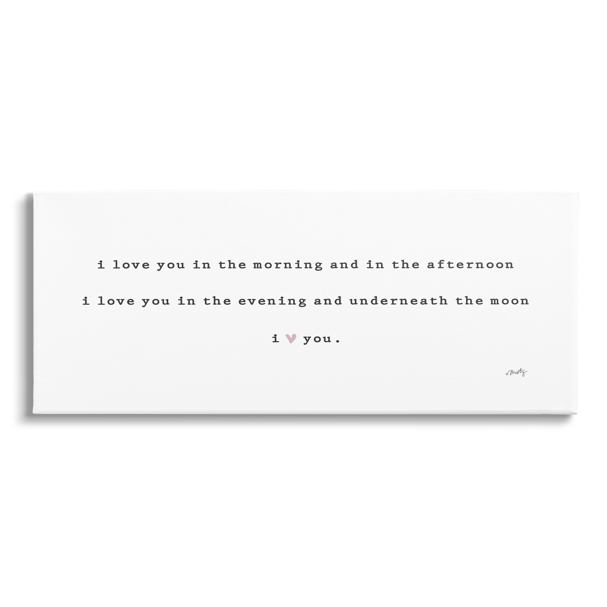Romantic Phrase Wrapped Canvas Wall Art, 30" x 13"