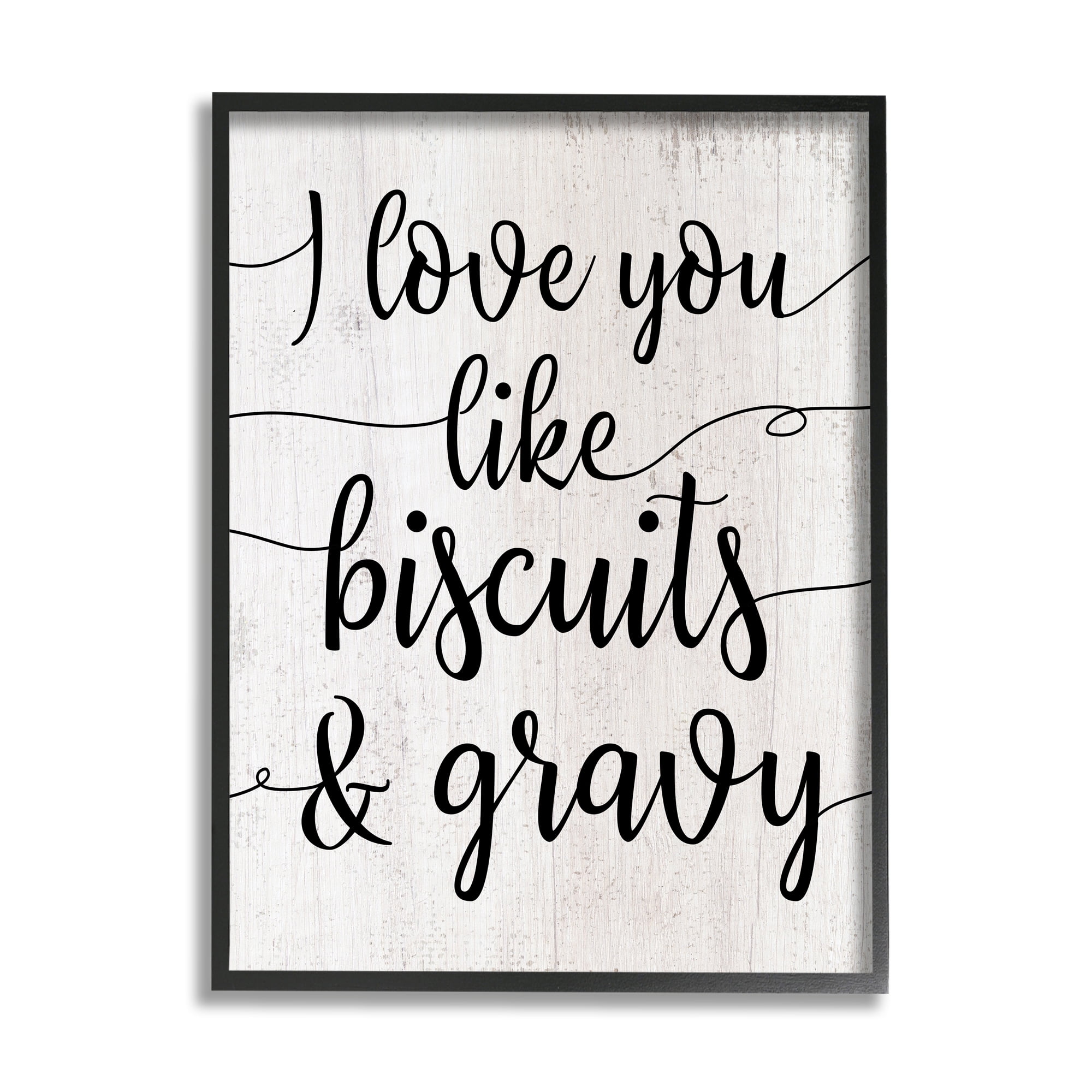 Stupell Industries Love You Like Biscuits & Gravy Romantic Sentiment Food & Beverage Painting Black Framed Art Print Wall Art, 11 x 14