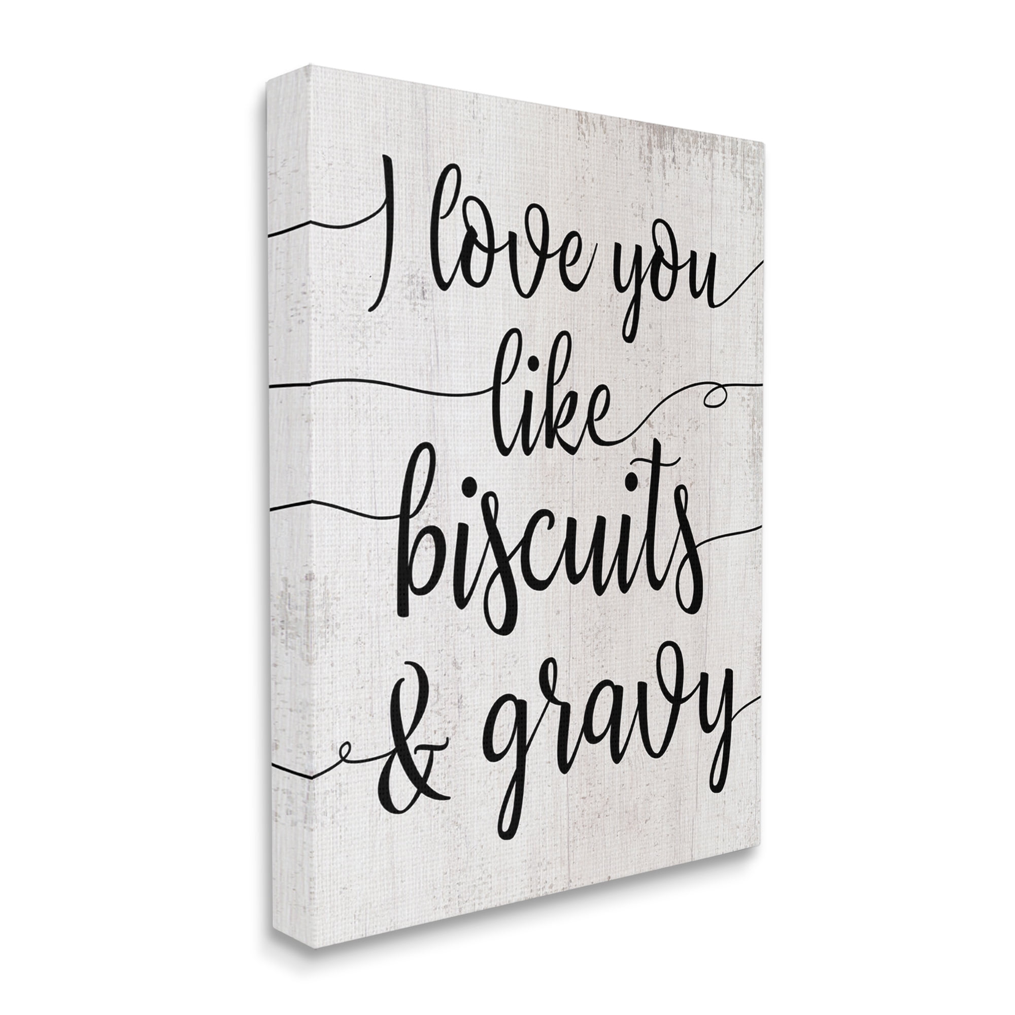 Stupell Industries Love You Like Biscuits & Gravy Romantic Sentiment Food & Beverage Painting Gallery Wrapped Canvas Art Print Wall Art, 36 x 48