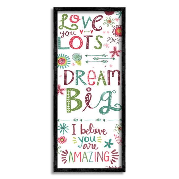 Stupell Industries Love You Lots Inspirational Phrases Playful Patterned Typography, 10 x 24, Designed by Katie Doucette