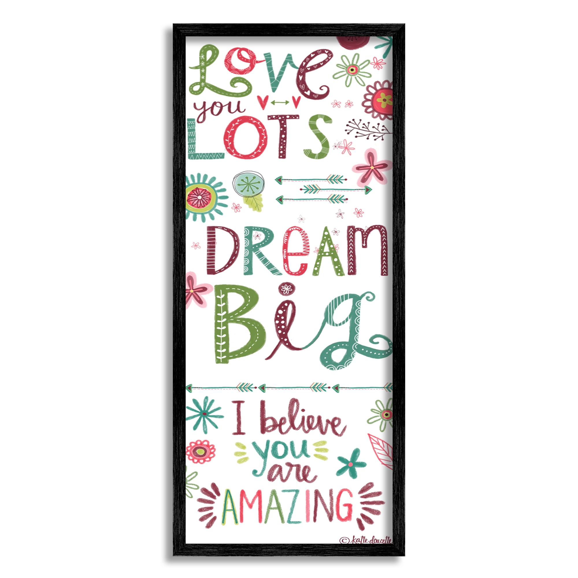 Stupell Industries Love You Lots Inspirational Phrases Playful Patterned Typography, 13 x 30, Designed by Katie Doucette