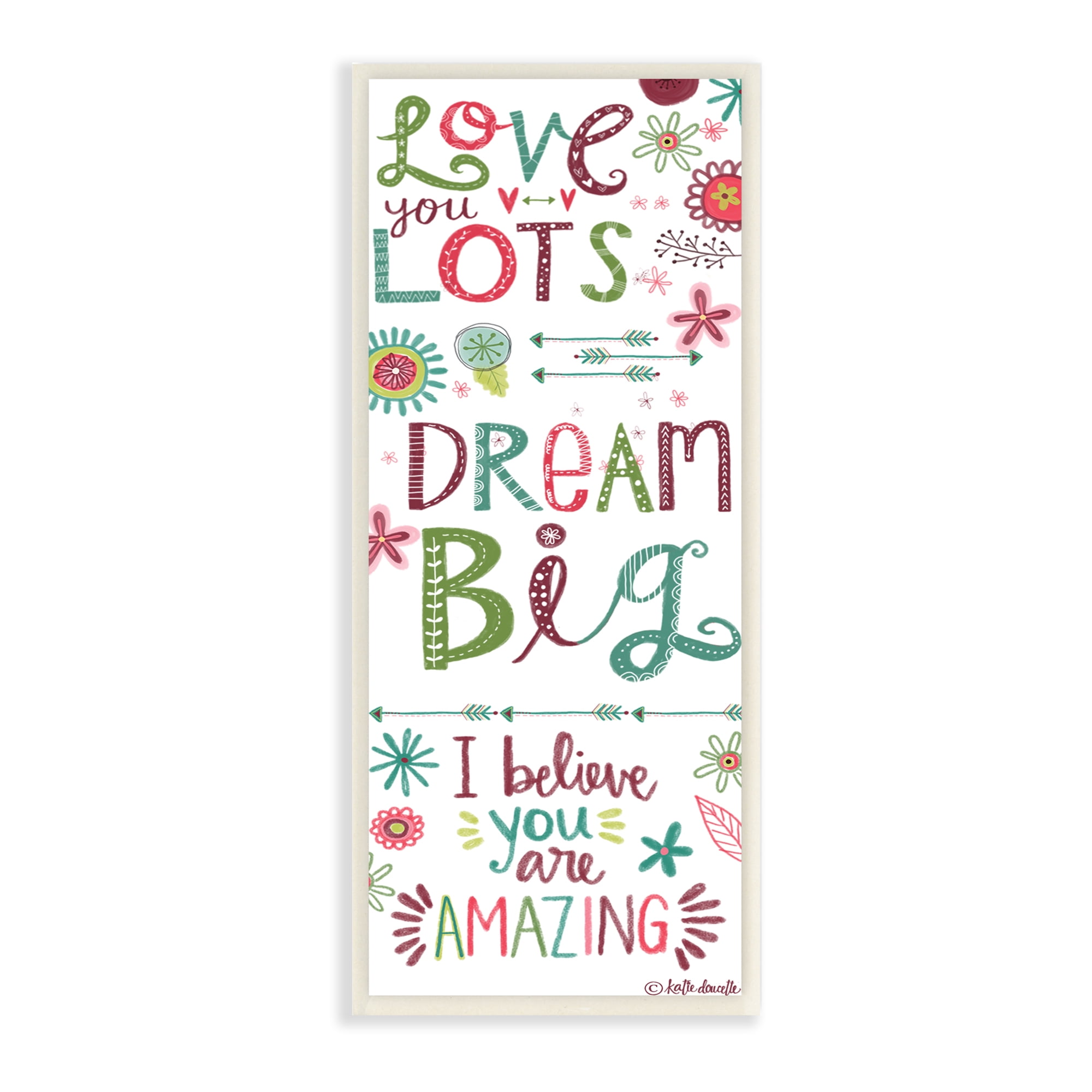 Stupell Industries Love You Lots Inspirational Phrases Playful Patterned Typography, 7 x 17, Designed by Katie Doucette