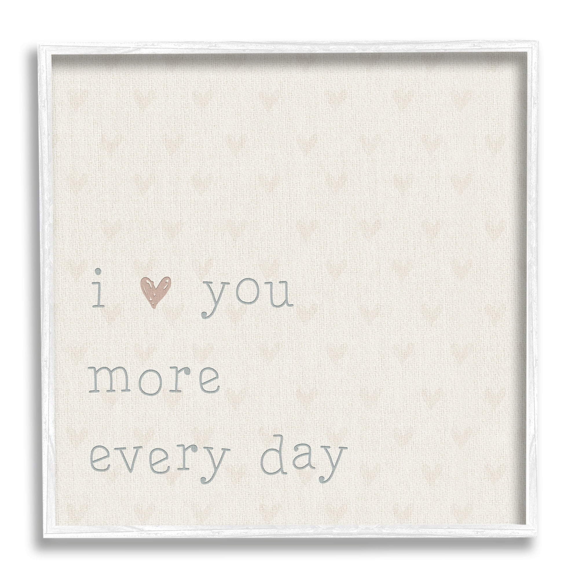 Stupell Industries Love You More Casual Heart Print Pattern Graphic Art White Framed Art Print Wall Art, Design by CAD Designs