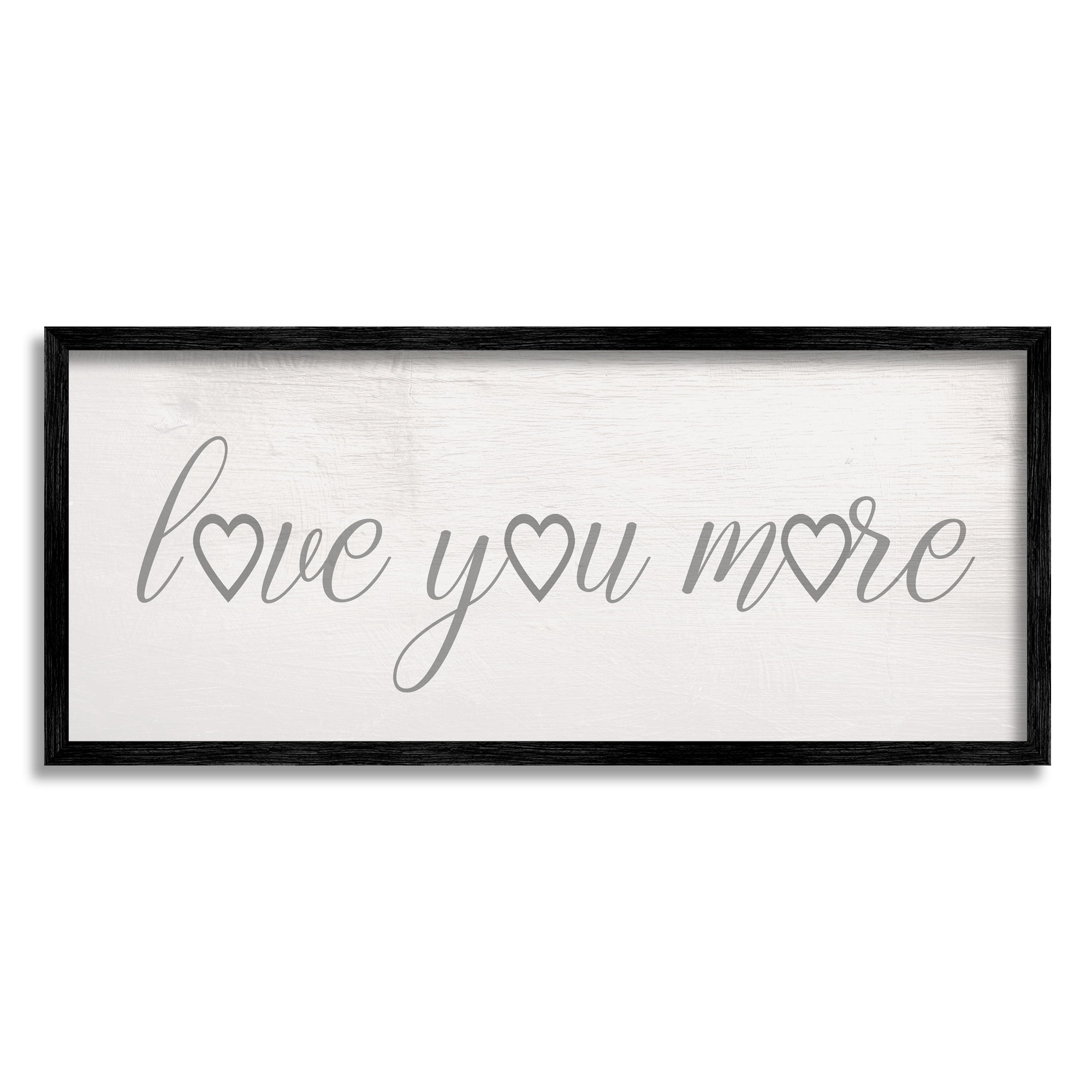 Stupell Industries Love You More Heart Icon Soft Beloved Phrase, 10 x 24, Designed by Daphne Polselli