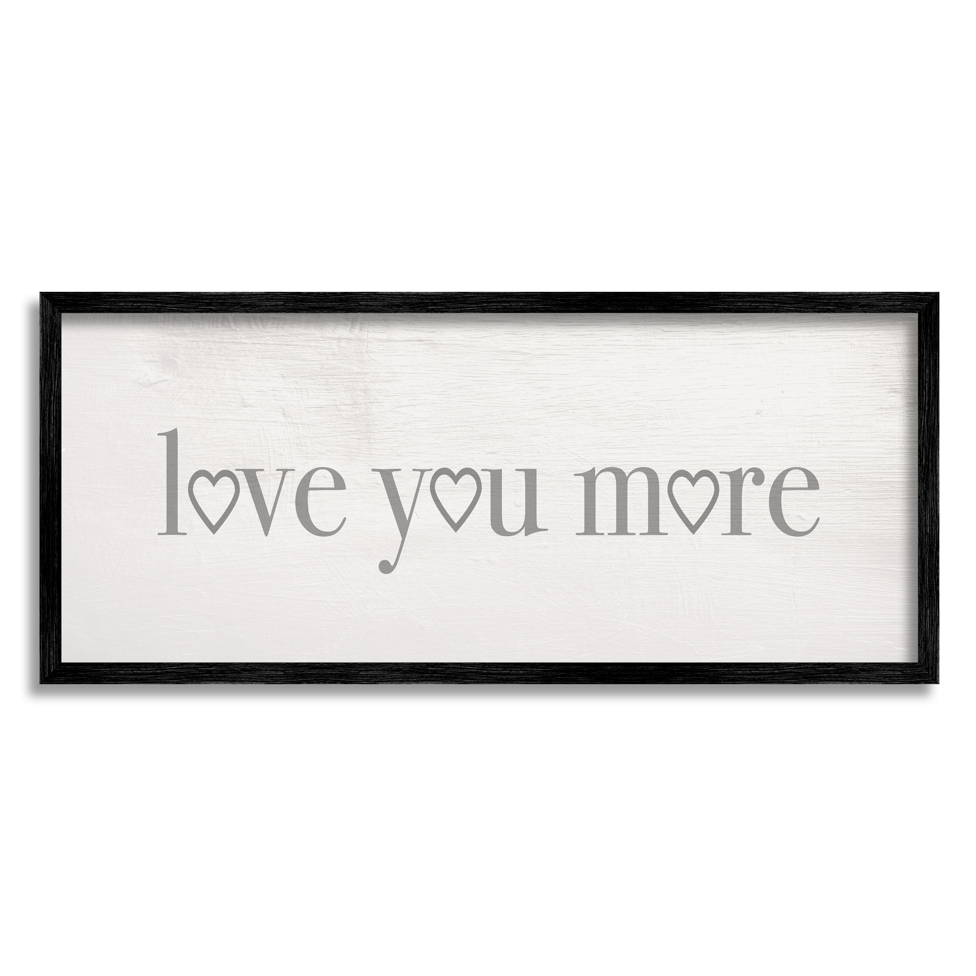 Stupell Industries Love You More Romantic Phrase Heart Typography, 13 x 30, Designed by Daphne Polselli