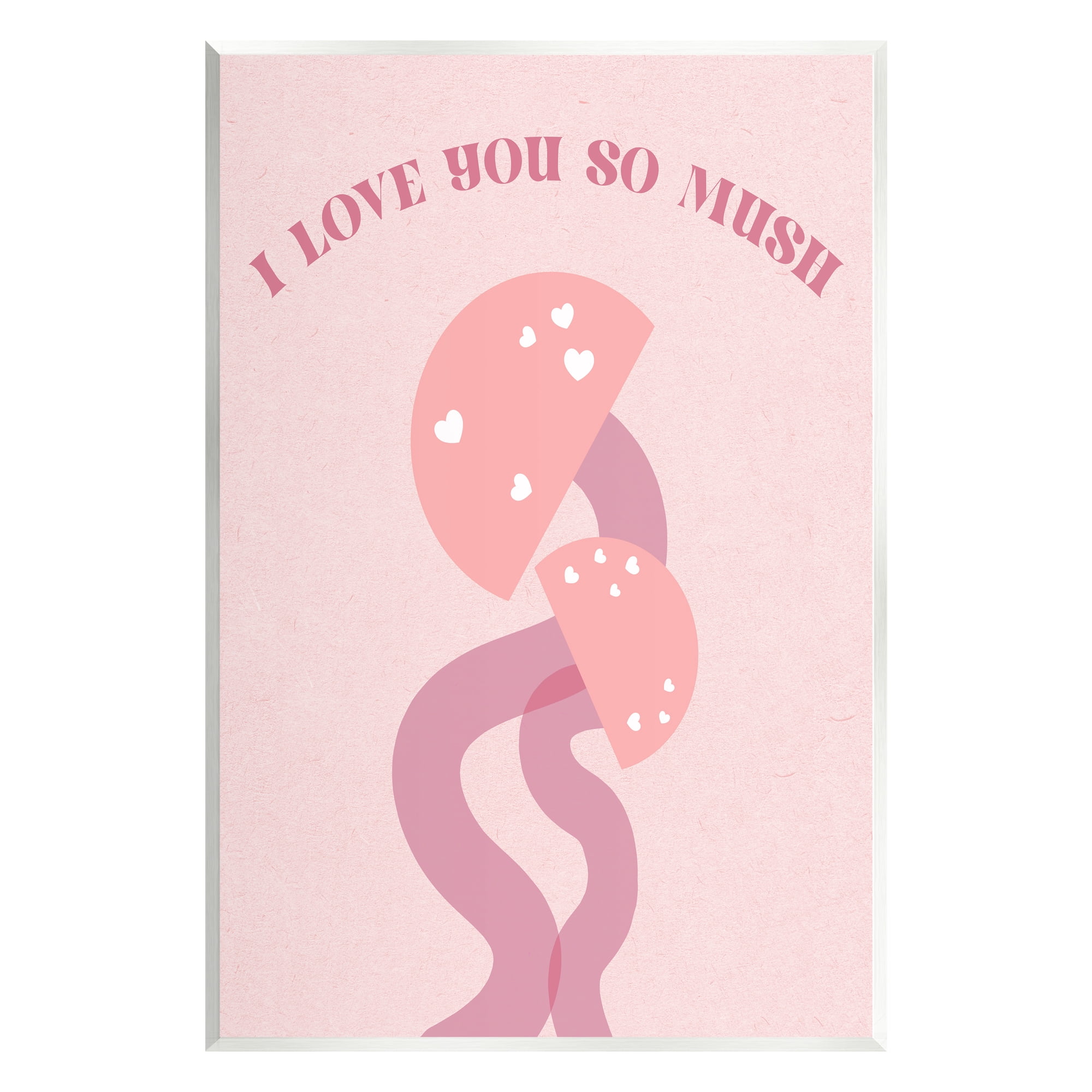 Stupell Industries Love You Pink Mushrooms Botanical & Floral Painting Unframed Art Print Wall Art, 10 x 15