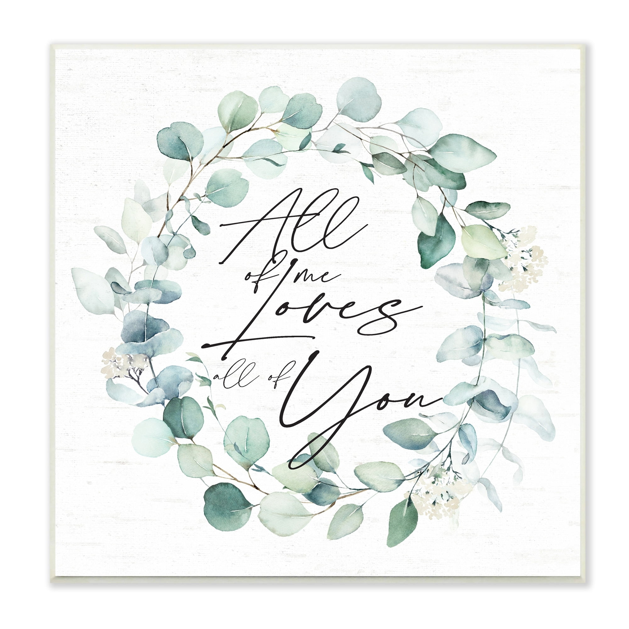 Stupell Industries Love You Romantic Couple Botanical Plant Wreath Graphic Art Unframed Art Print Wall Art, Design by Lettered and Lined