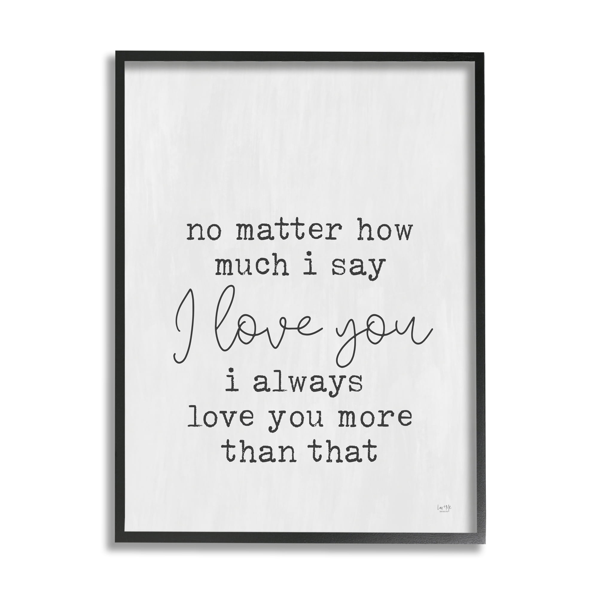Stupell Industries Love You Romantic Phrase Inspirational Painting Black Framed Art Print Wall Art, 24 x 30
