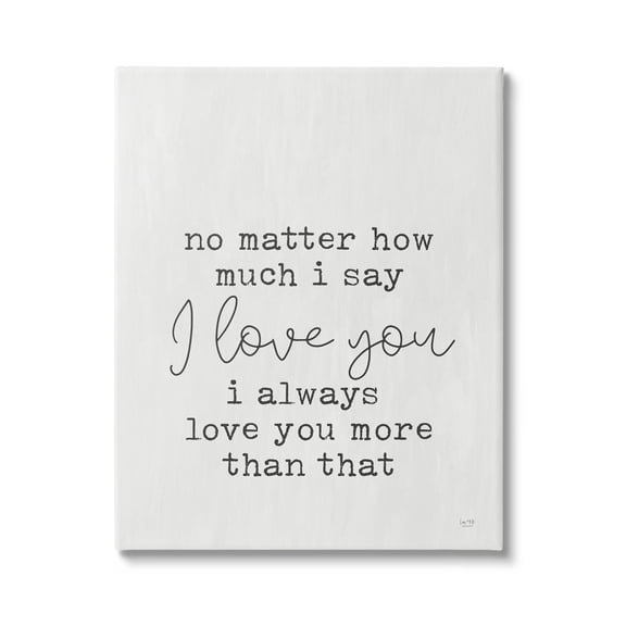 Stupell Industries Love You Romantic Phrase Inspirational Painting Gallery Wrapped Canvas Print Wall Art, 16 x 20