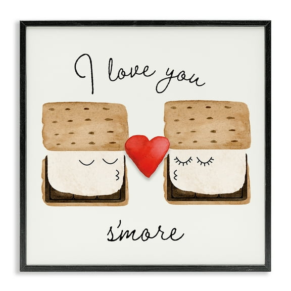 Stupell Industries Love You S'more Food & Beverage Painting Black Framed Art Print Wall Art, 12 x 12
