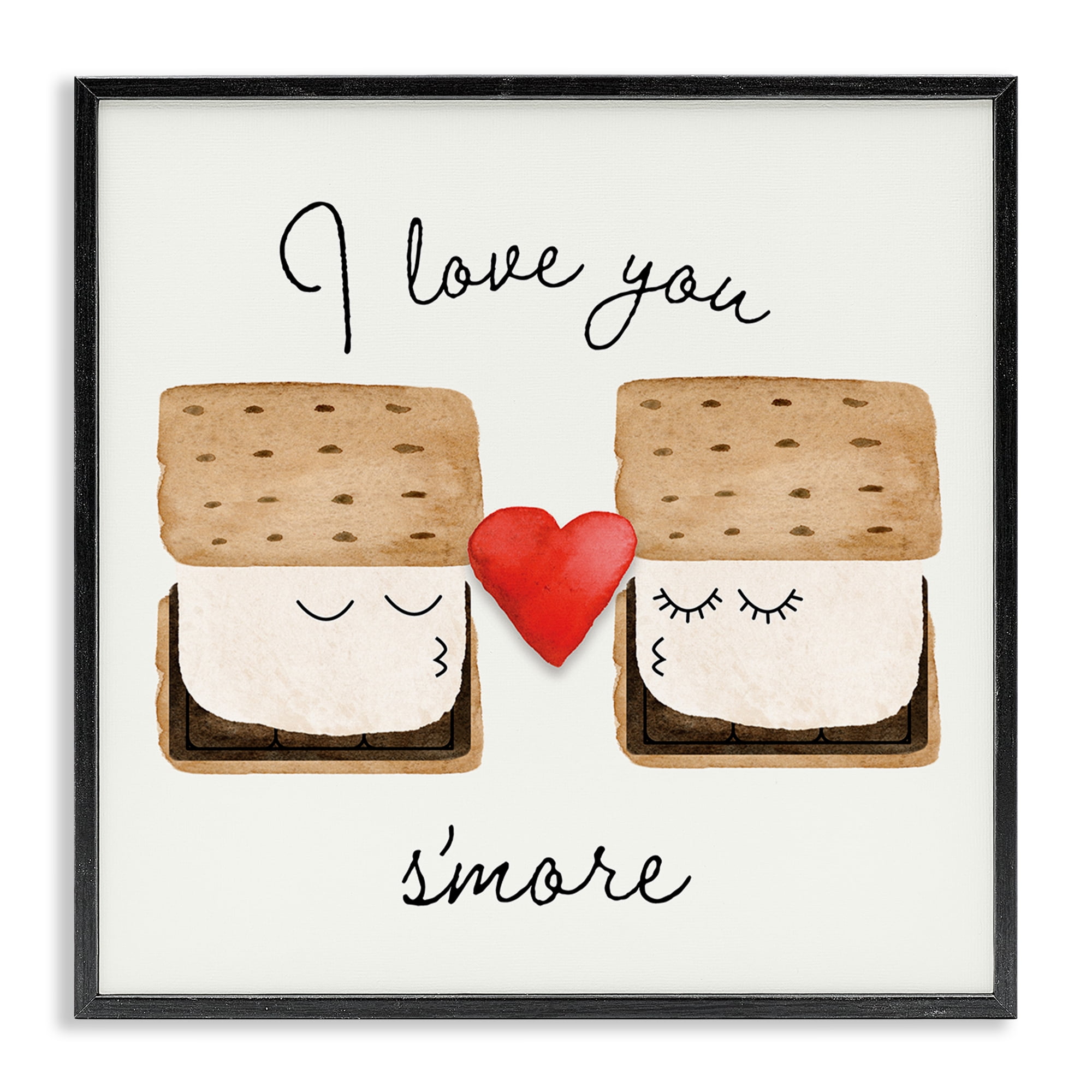 Stupell Industries Love You S'more Food & Beverage Painting Black Framed Art Print Wall Art, 24 x 24
