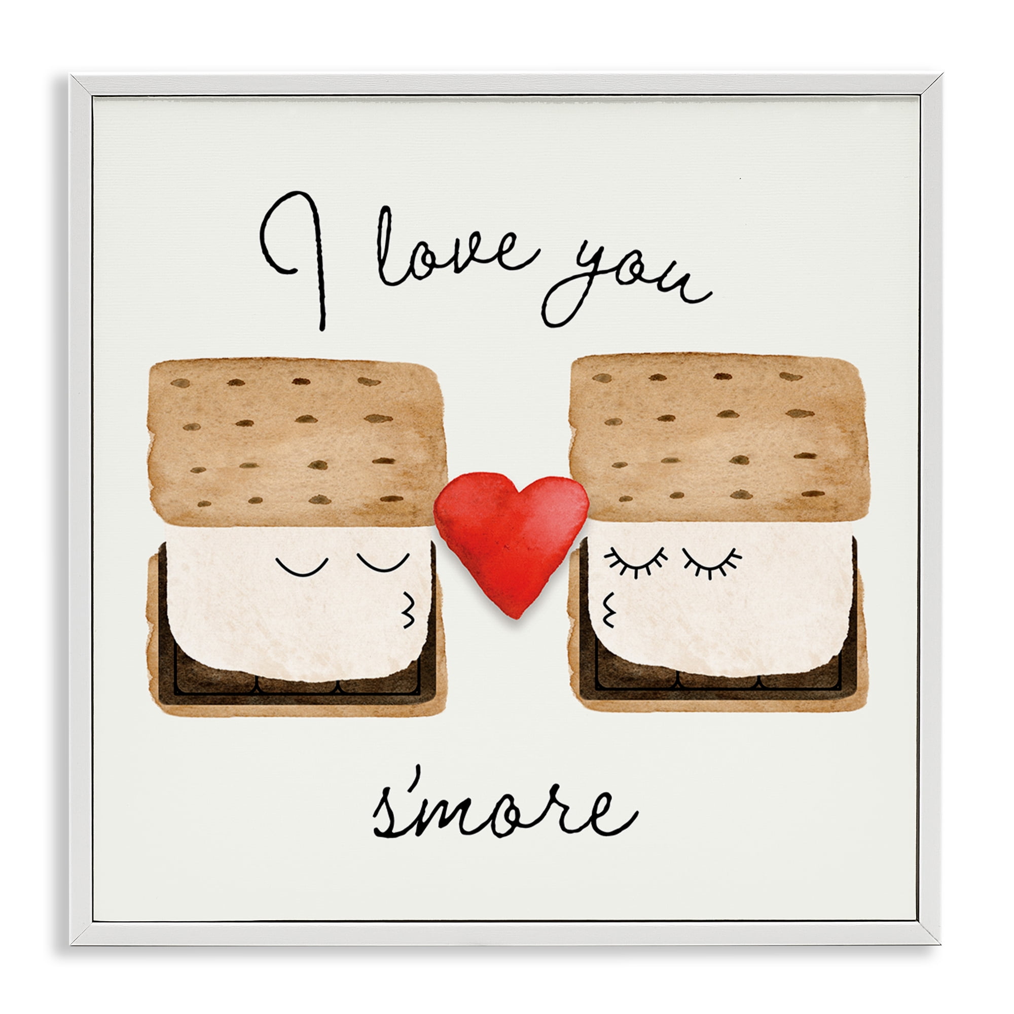 Stupell Industries Love You S'more Food & Beverage Painting White Framed Art Print Wall Art, 12 x 12