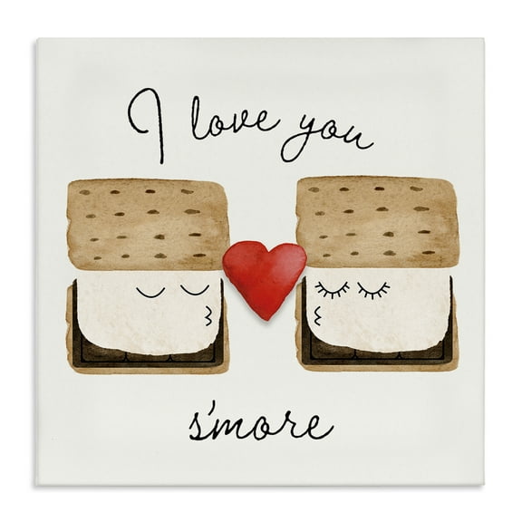 Stupell Industries Love You S'more Food & Beverage Painting Wrapped Canvas Art Print Wall Art, 17 x 17