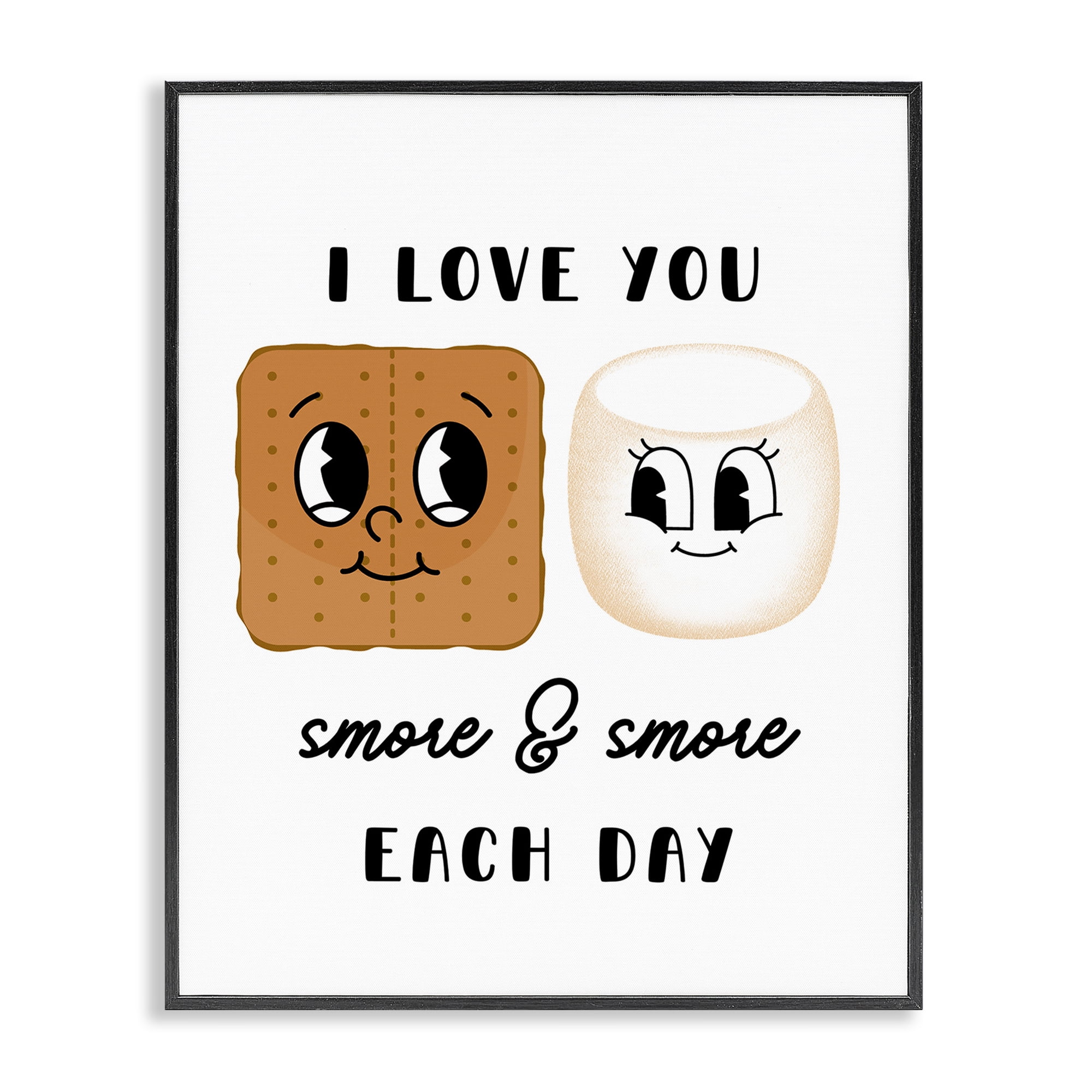 Stupell Industries Love You Smore Each Day Food & Beverage Painting Black Framed Art Print Wall Art, 16 x 20