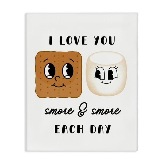 Stupell Industries Love You Smore Each Day Food & Beverage Painting Gallery Wrapped Canvas Art Print Wall Art, 16 x 20