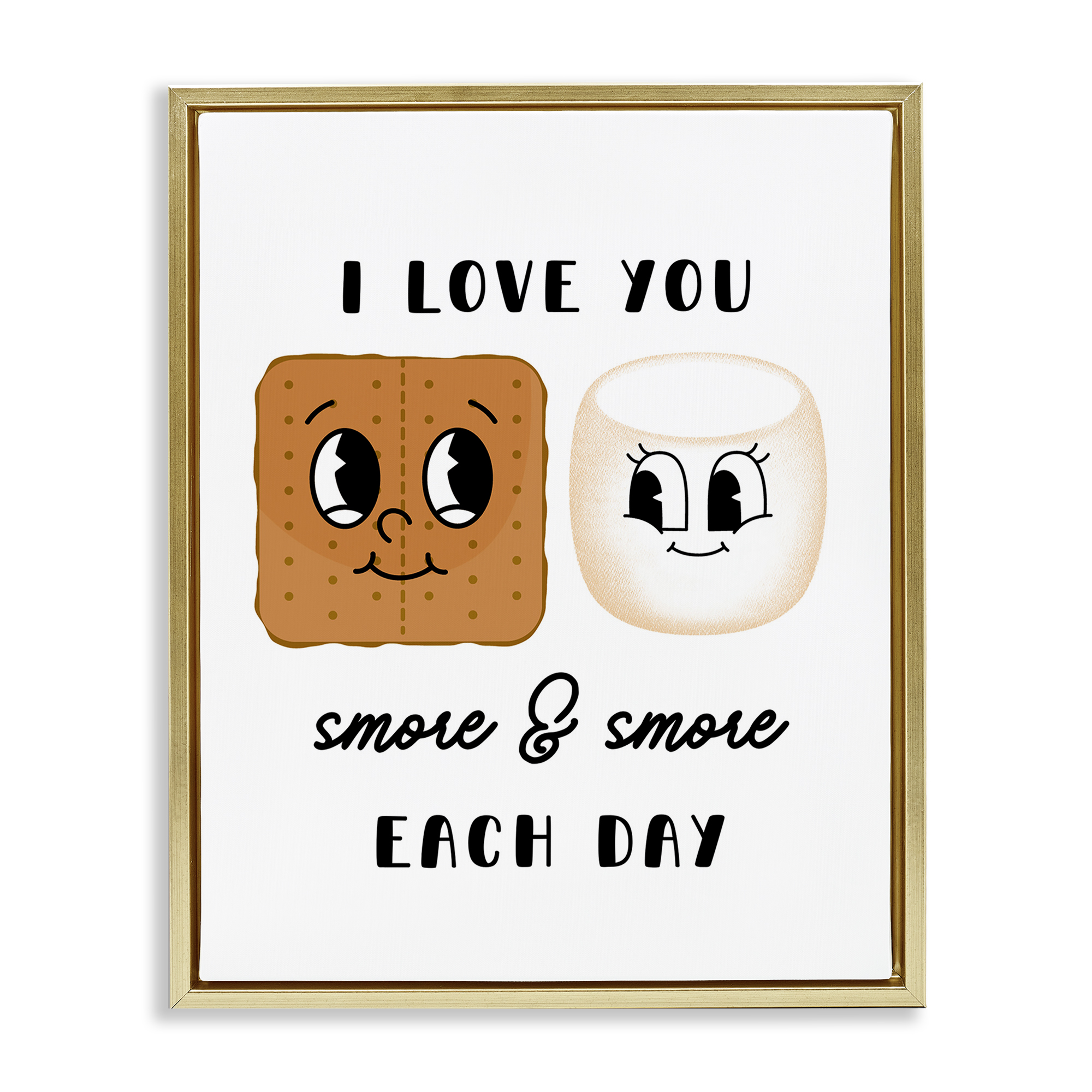 Stupell Industries Love You Smore Each Day Food & Beverage Painting Gold Floater Framed Art Print Wall Art, 25 x 31