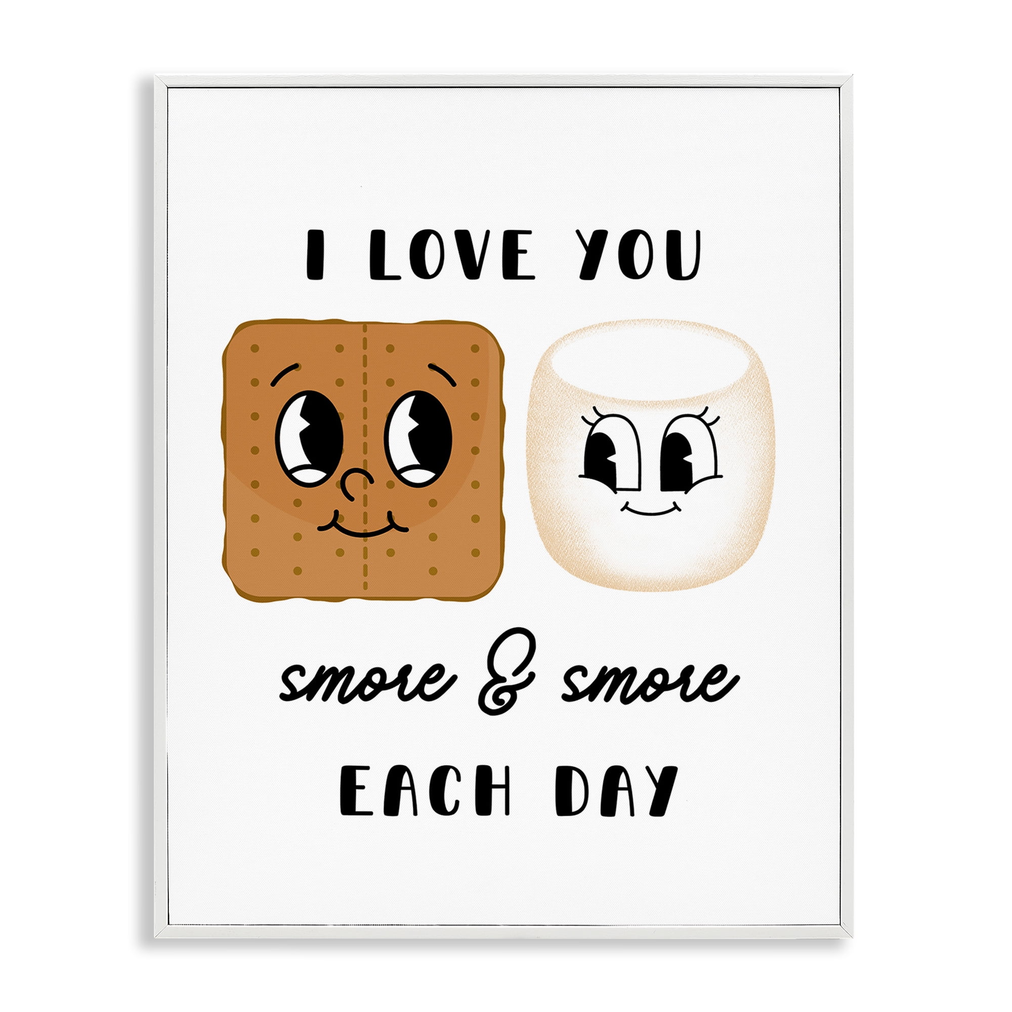 Stupell Industries Love You Smore Each Day Food & Beverage Painting White Framed Art Print Wall Art, 11 x 14