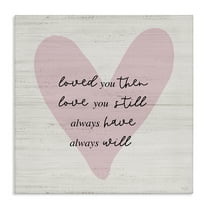 Stupell Industries Love You Still Heart Text & Numbers Painting Wrapped Canvas Art Print Wall Art, 17 x 17