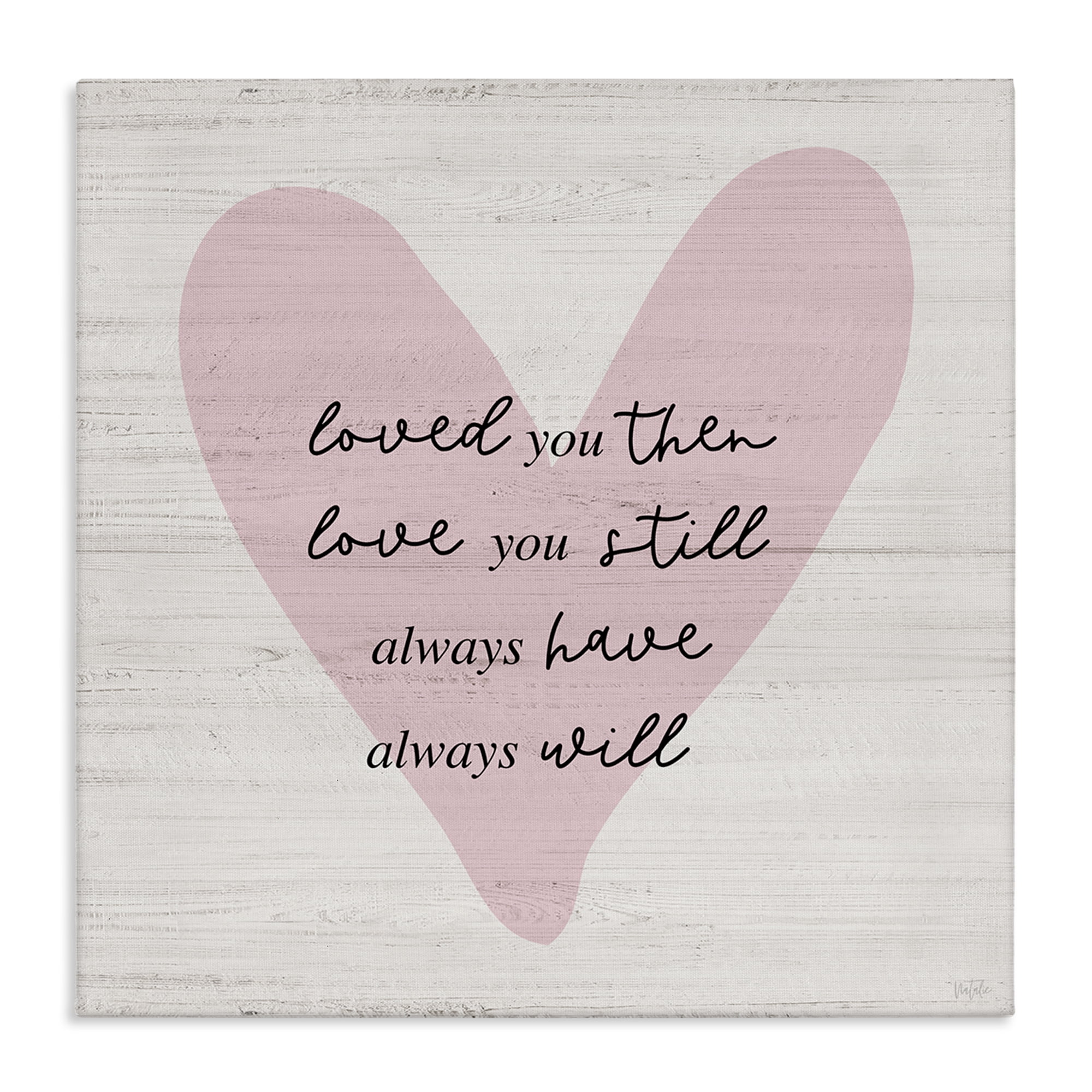 Stupell Industries Love You Still Heart Text & Numbers Painting Wrapped Canvas Art Print Wall Art, 30 x 30