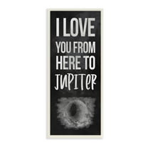 Stupell Industries Love You To Jupiter Romantic Phrase Black White Wall Plaque by Daphne Polselli