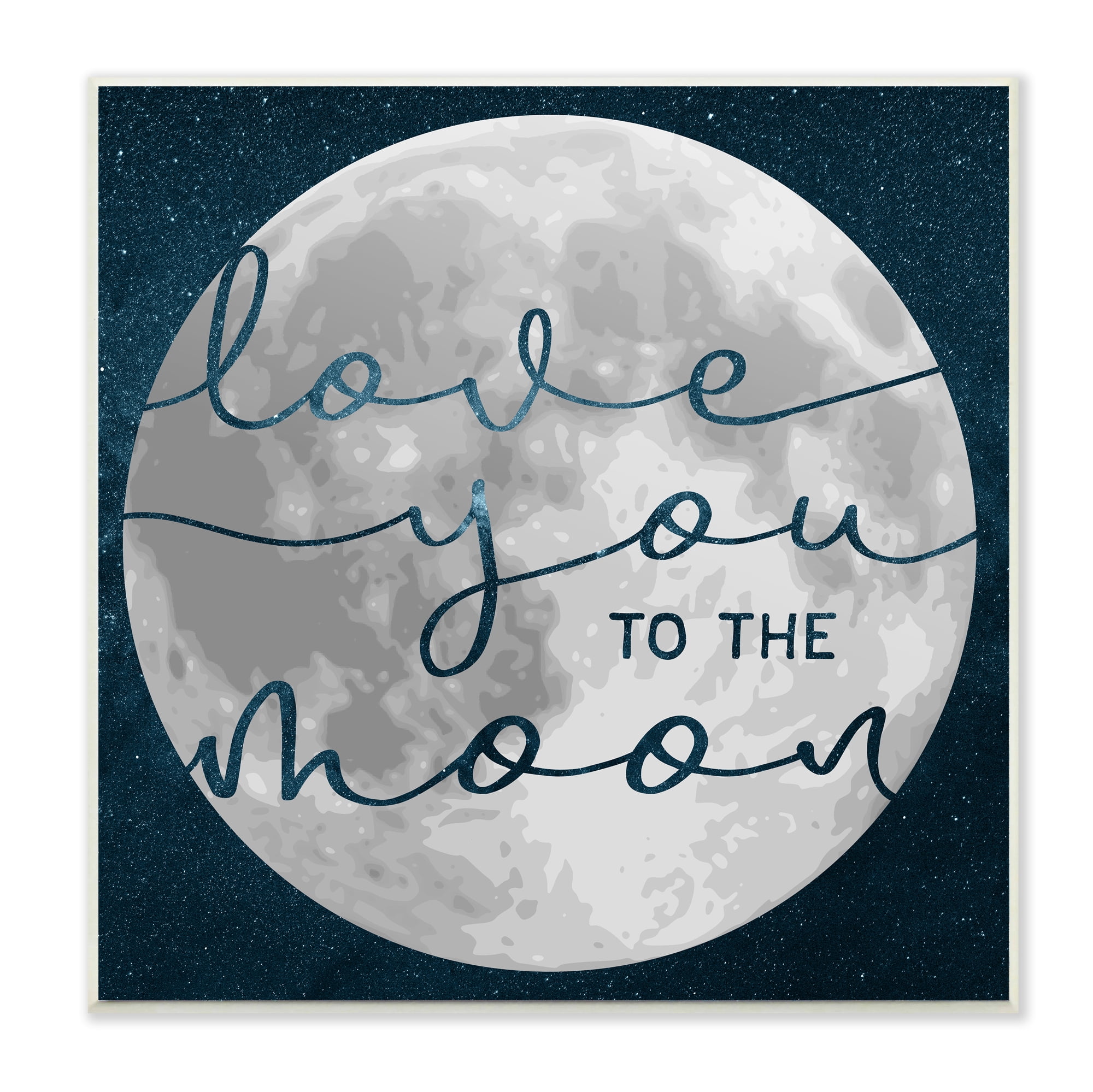 Stupell Industries Love You To Moon Lunar Night Sky Constellations Wall Plaque, 12 x 12, Design by Daphne Polselli