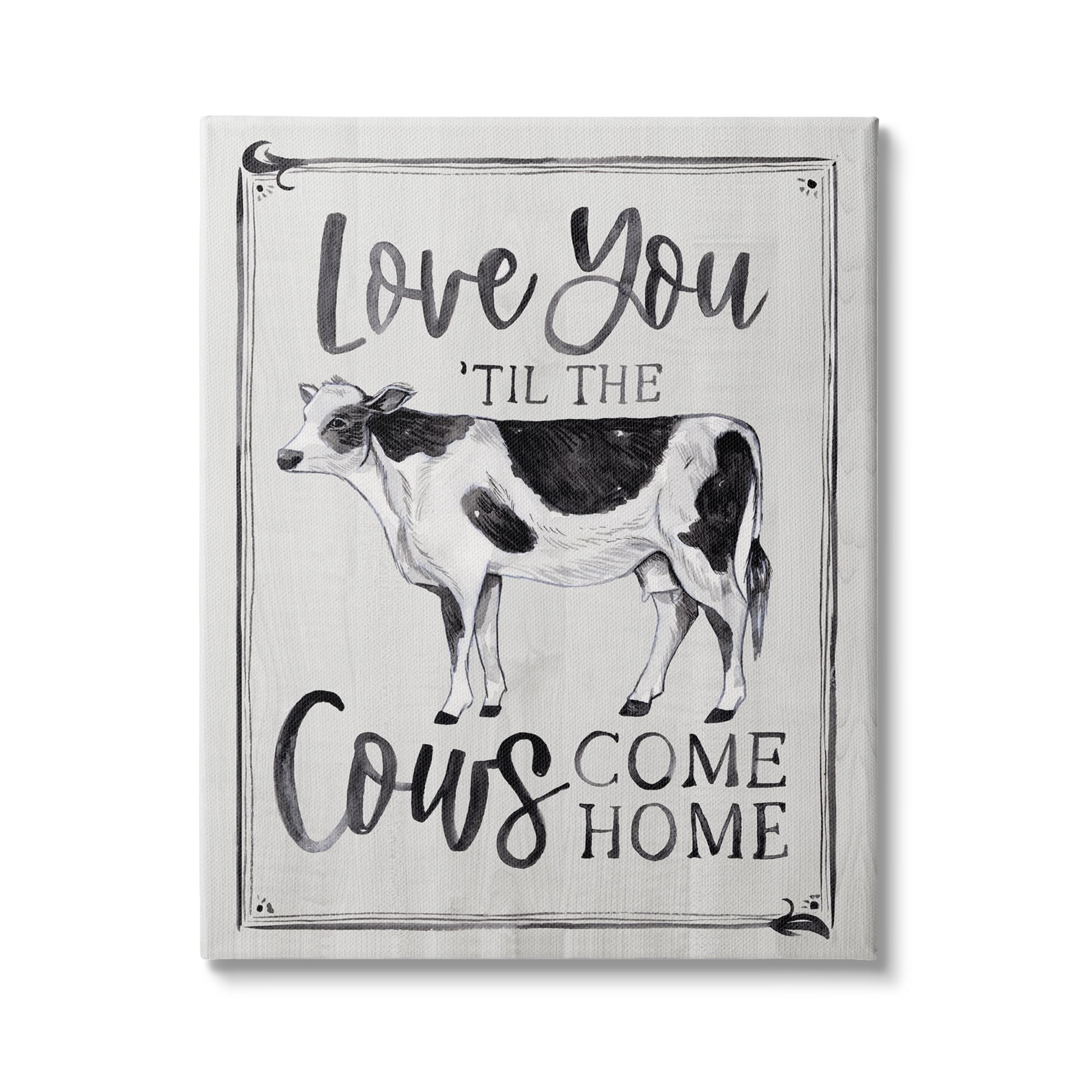 Stupell Industries Love You 'til Cows Come Home Phrase Vintage, 24 x 30,Design by Arrolynn Weiderhold