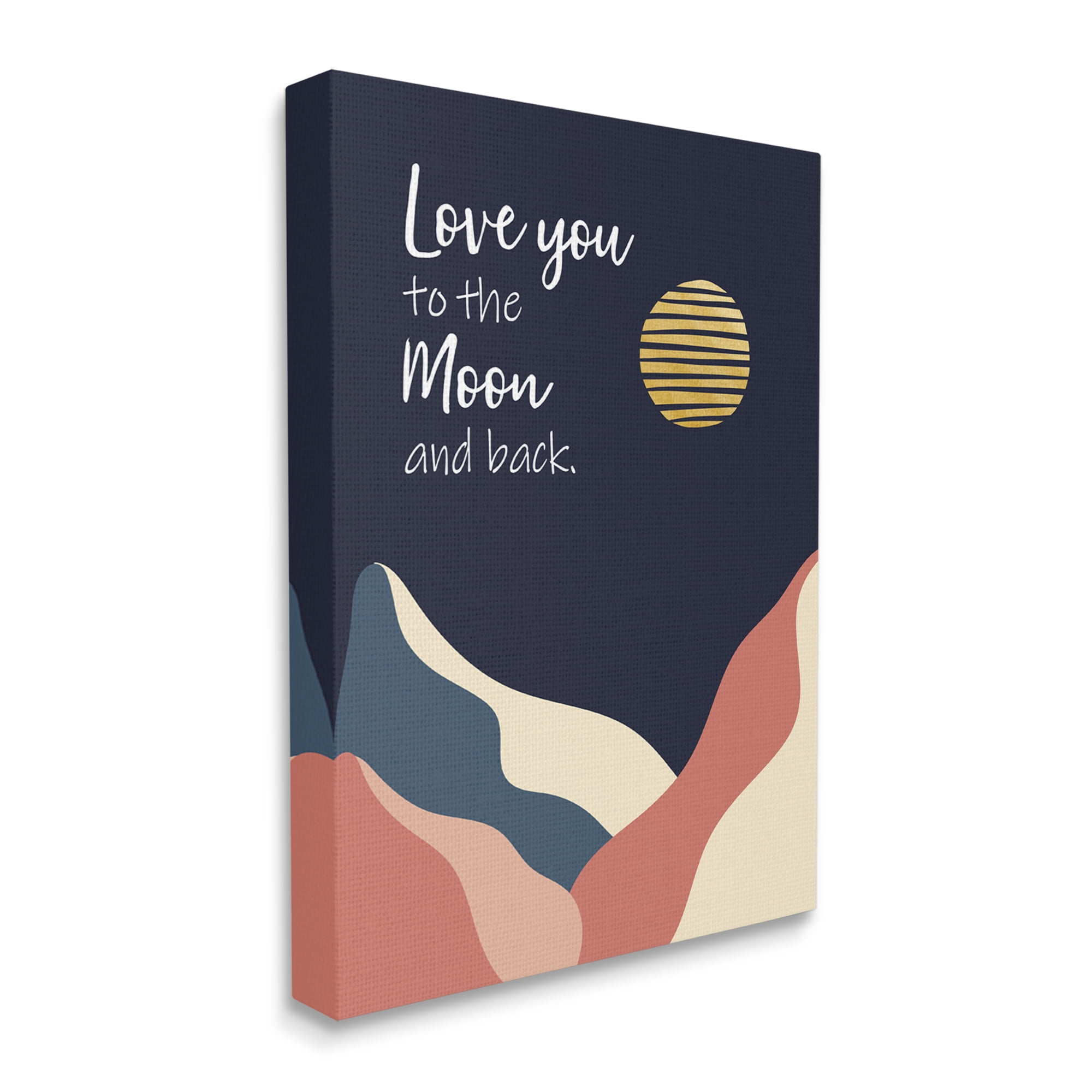 Stupell Industries Love You to Moon Phrase Night Sky Mountains, 36 x 48, Designed by Linda Birtel
