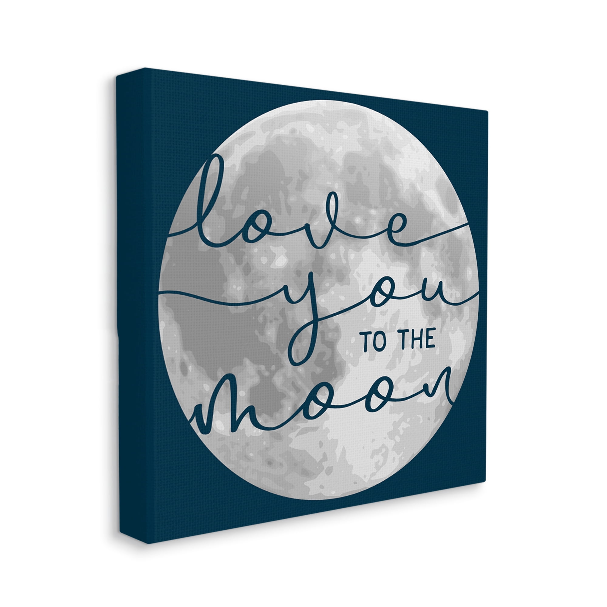 Stupell Industries Love You to Moon Quote Blue Night Sky Canvas Wall Art by Daphne Polselli