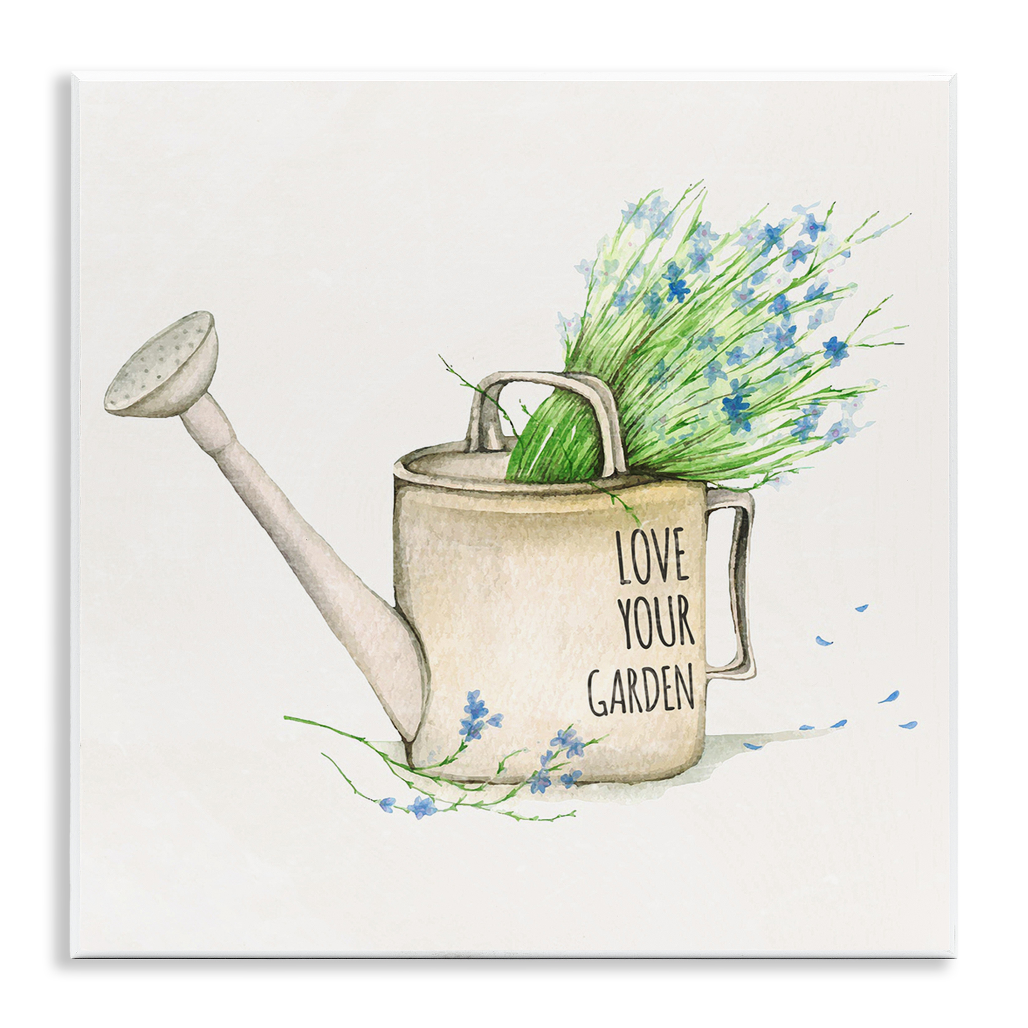 Stupell Industries Love Your Garden Phrase Plants & Flowers Painting Unframed Art Print Wall Art, 12 x 12