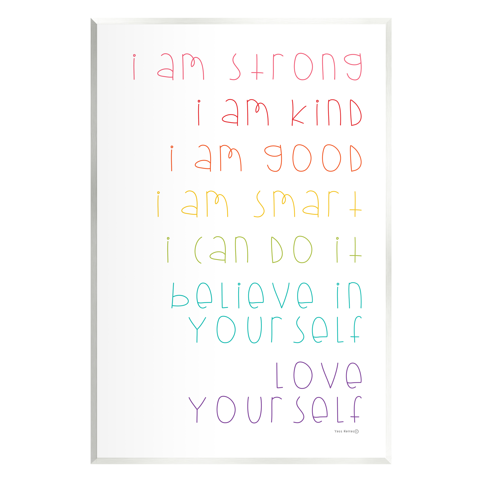 Stupell Industries Love Yourself Confidence Phrases Inspirational Painting Unframed Art Print Wall Art, 13 x 19