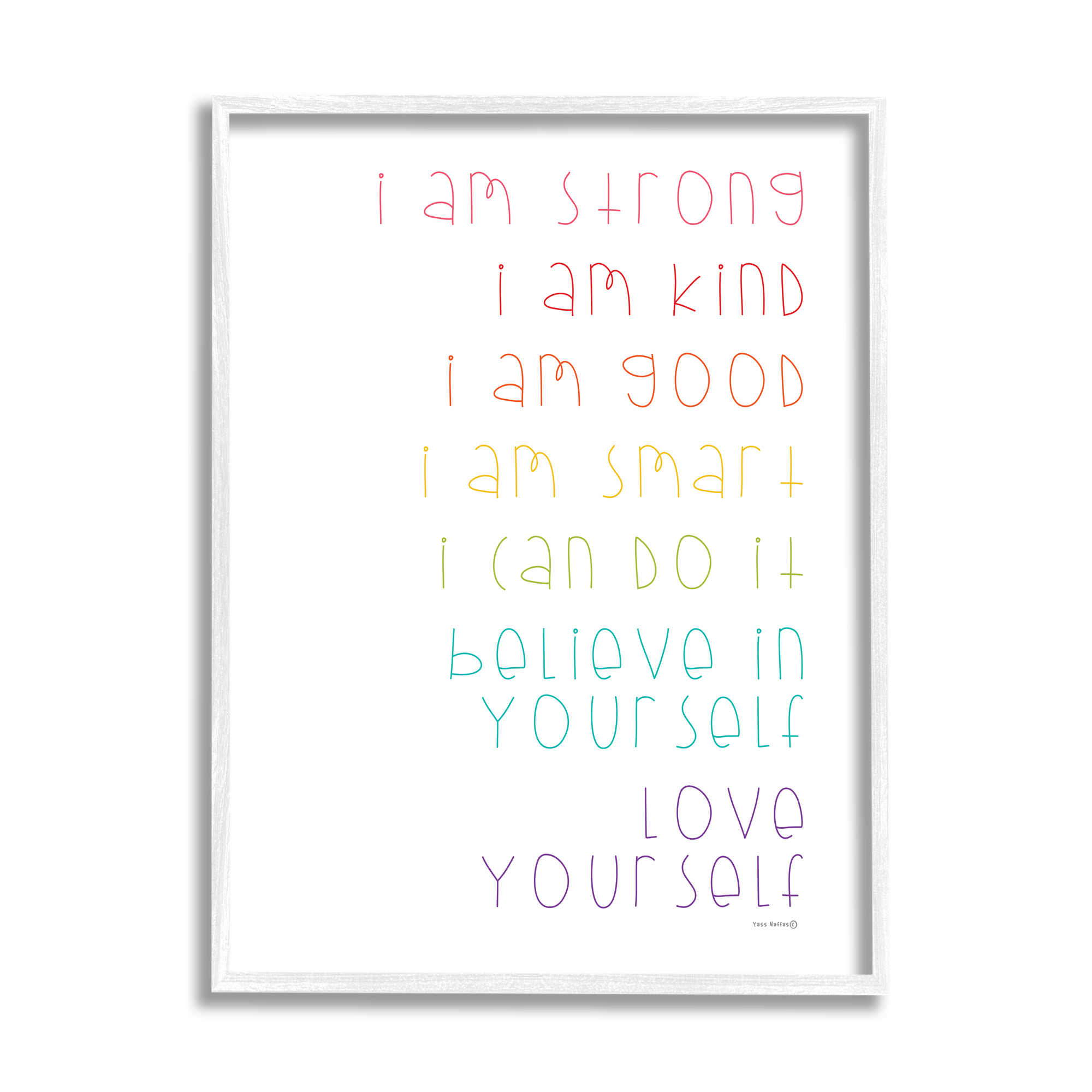 Stupell Industries Love Yourself Confidence Phrases Inspirational Painting White Framed Art Print Wall Art, 11 x 14