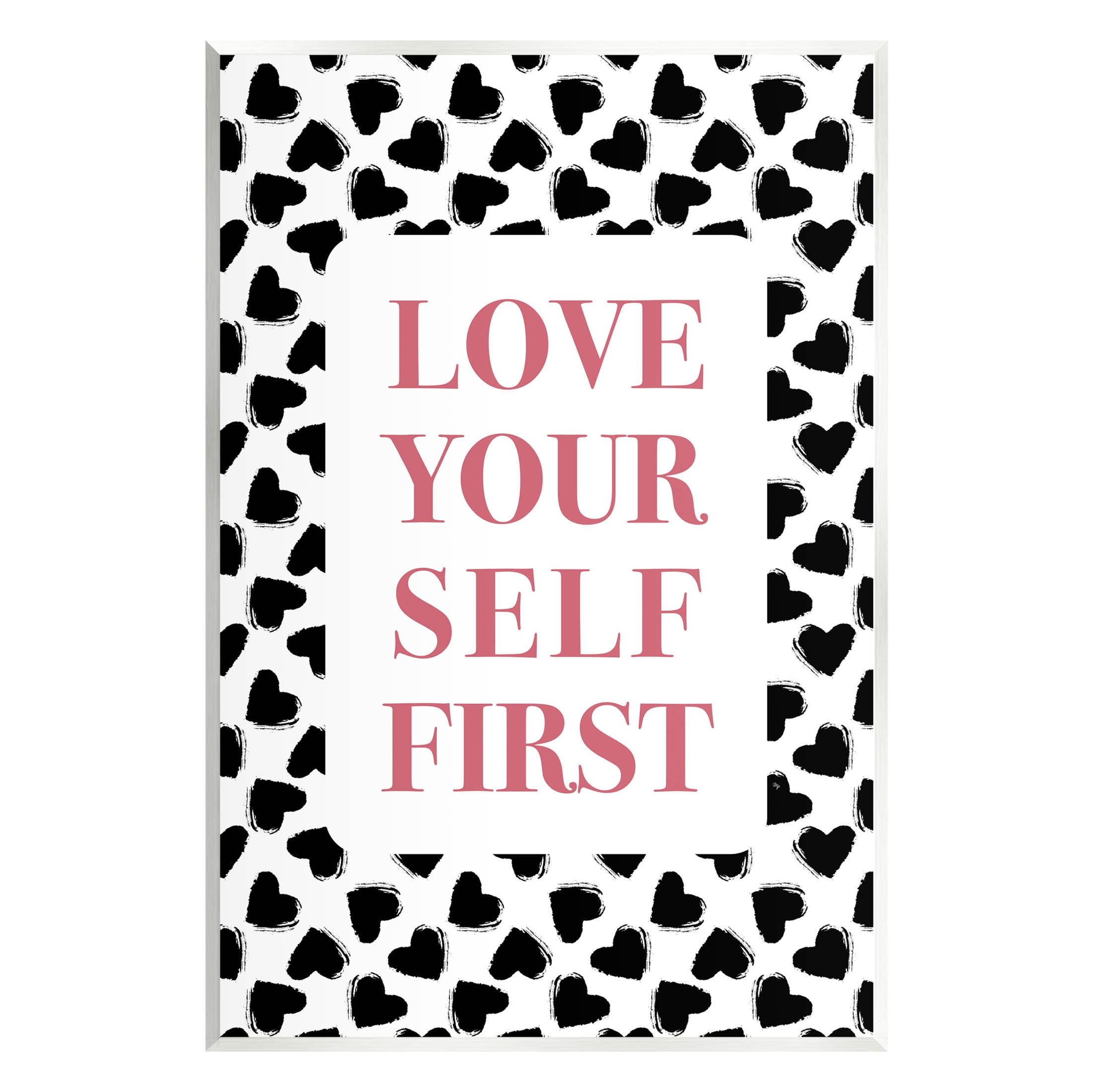 Stupell Industries Love Yourself First Phrase Graphic Art Unframed Art Print Wall Art, Design by Martina Pavlova