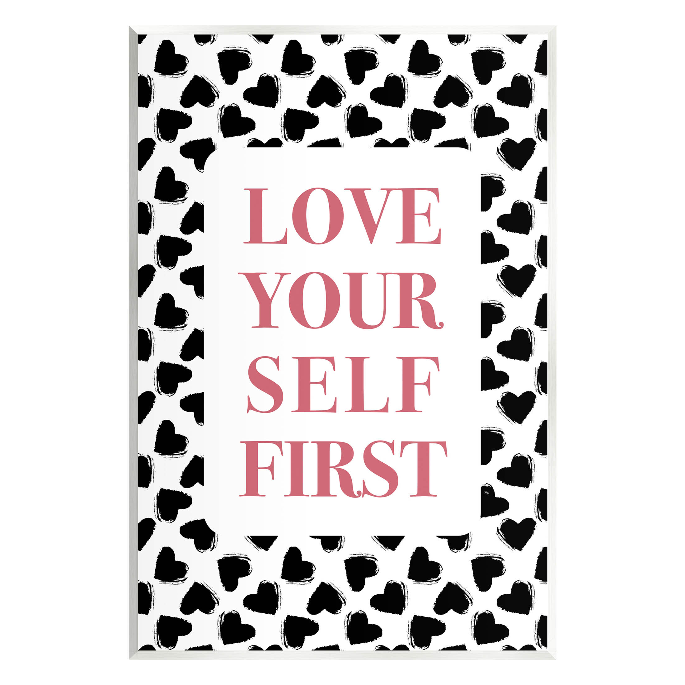 Stupell Industries Love Yourself First Phrase Graphic Art Unframed Art Print Wall Art, Design by Martina Pavlova