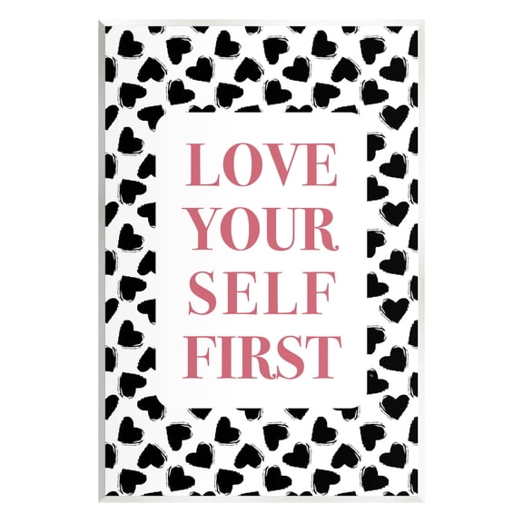 Stupell Industries Love Yourself First Phrase Graphic Art Unframed Art Print Wall Art, Design by Martina Pavlova