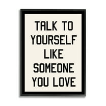 Stupell Industries Love Yourself Phrase Inspirational Painting Black Framed Art Print Wall Art, 11 x 14
