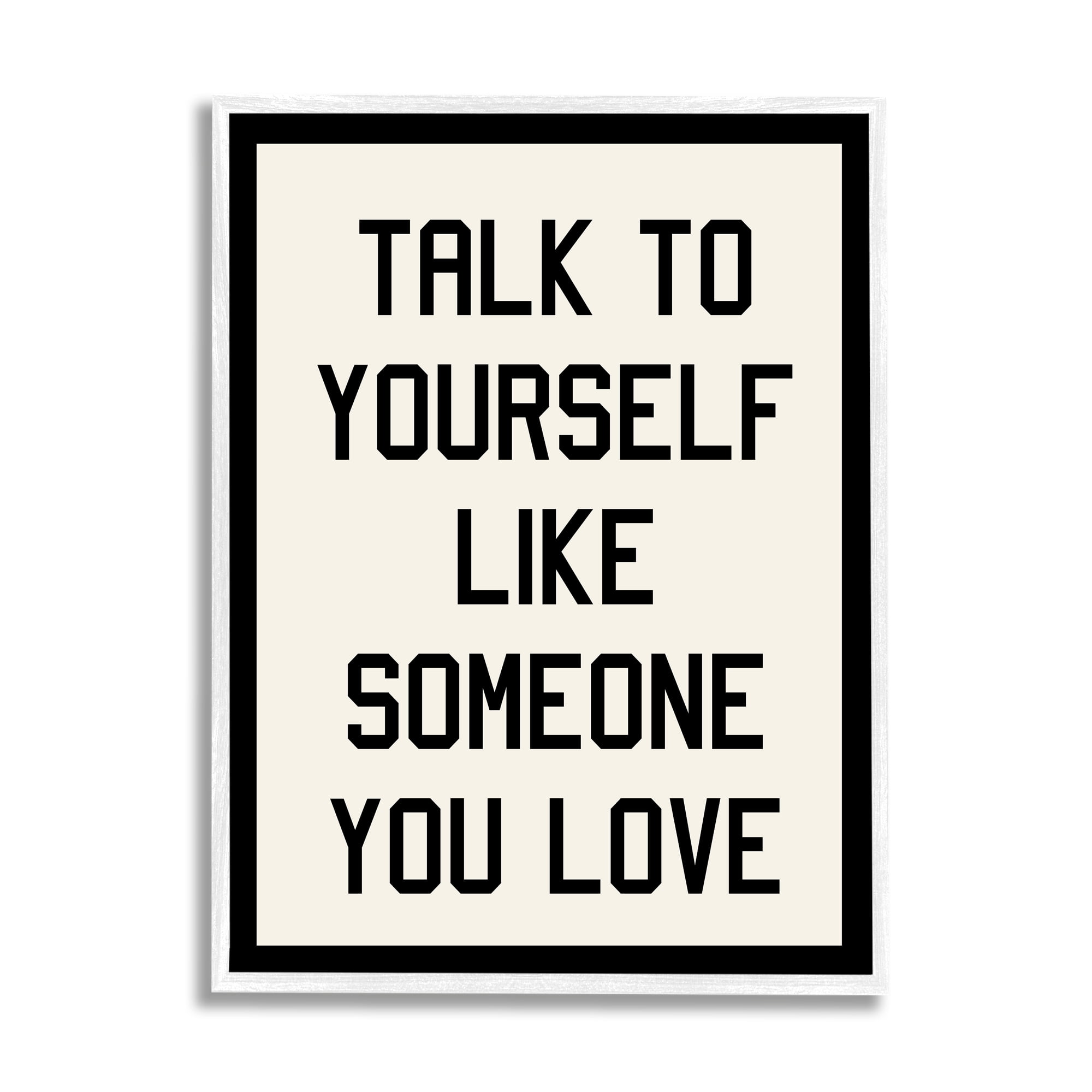 Stupell Industries Love Yourself Phrase Inspirational Painting White Framed Art Print Wall Art, 24 x 30