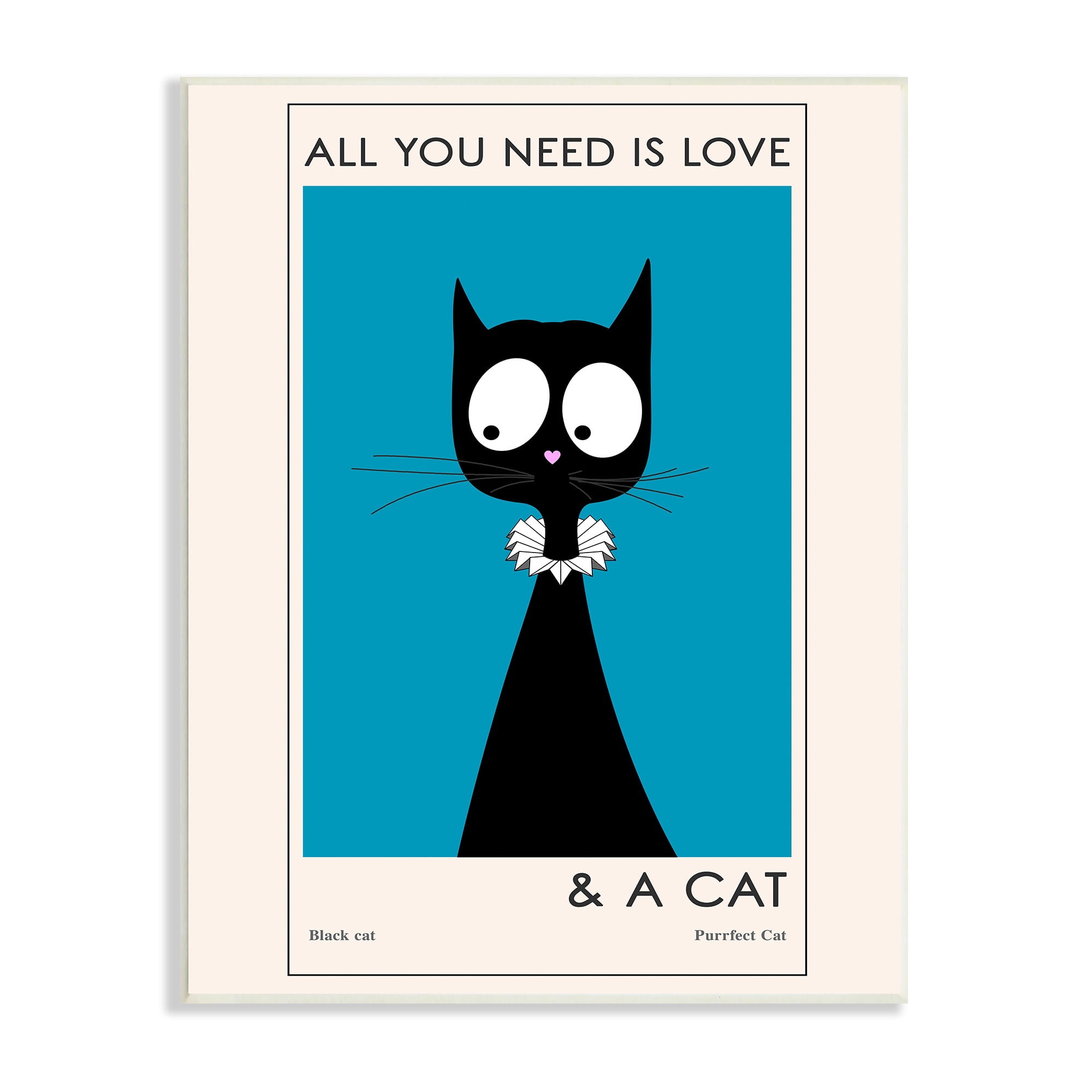 Stupell Industries Love and A Cat Phrase Funny Fashion Feline, 10 x 15, Design by Ayse