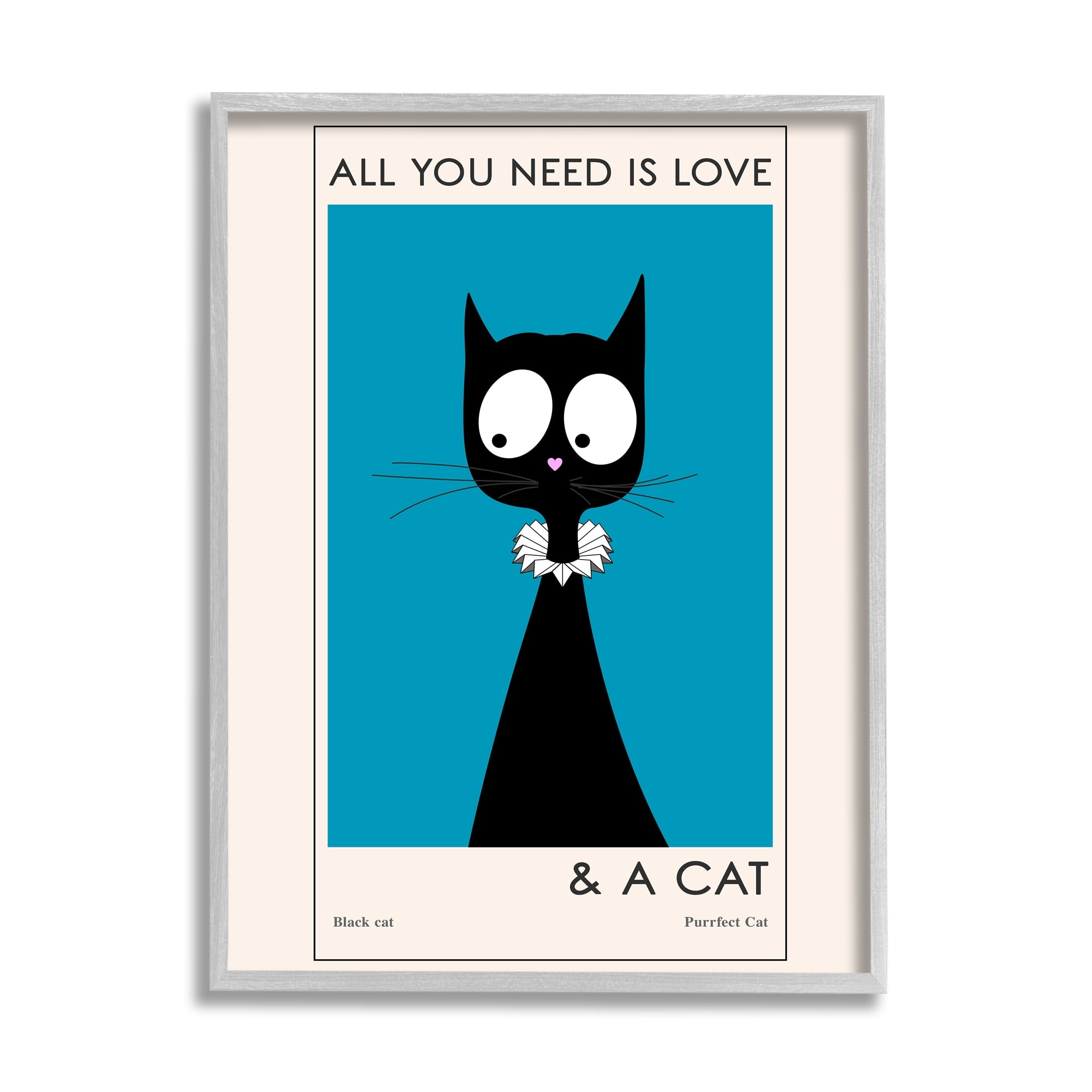 Stupell Industries Love and A Cat Phrase Funny Fashion Feline, 11 x 14, Design by Ayse