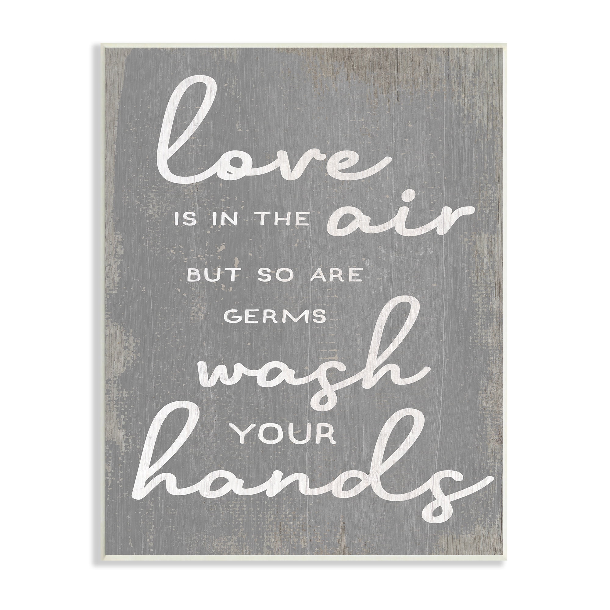 Stupell Industries Love and Germs in Air Wash Your Hands Phrase, 10 x 15, Design by Daphne Polselli