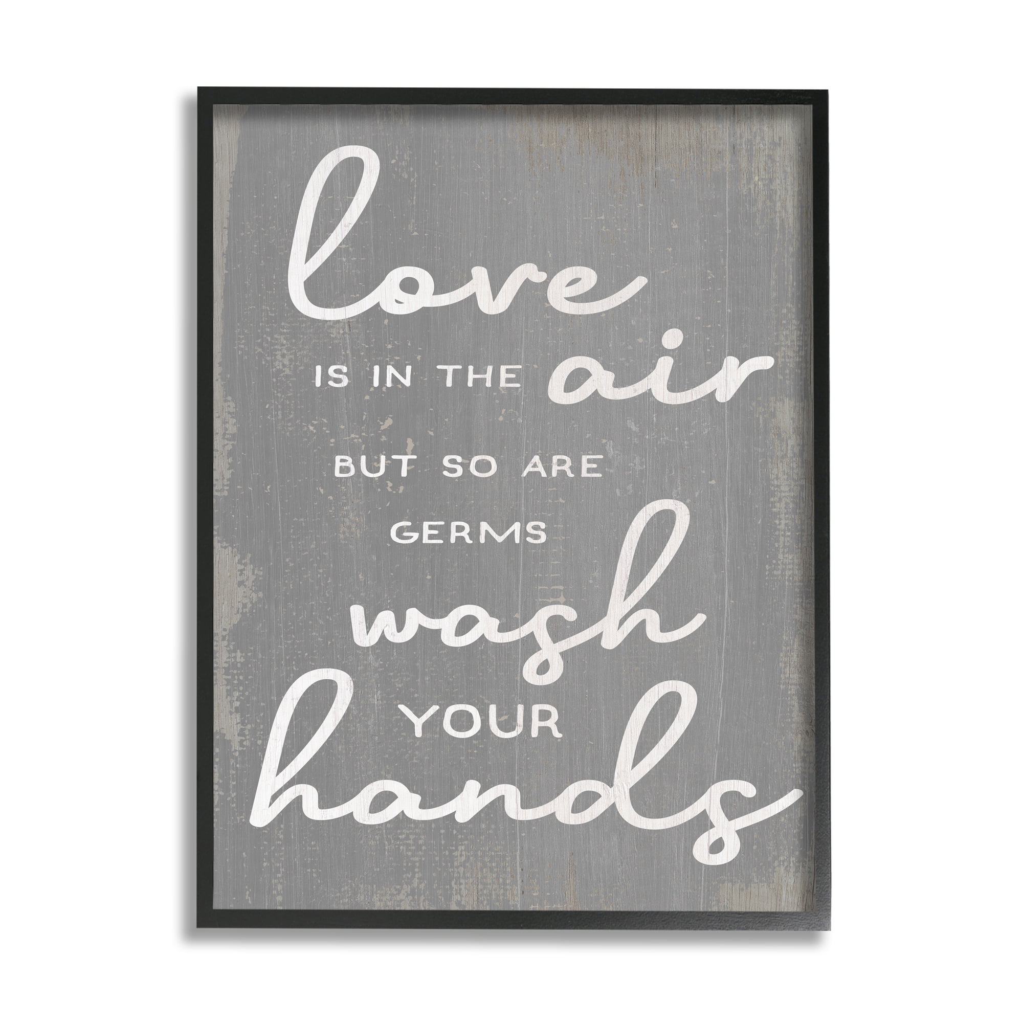 Stupell Industries Love and Germs in Air Wash Your Hands Phrase, 11 x 14, Design by Daphne Polselli