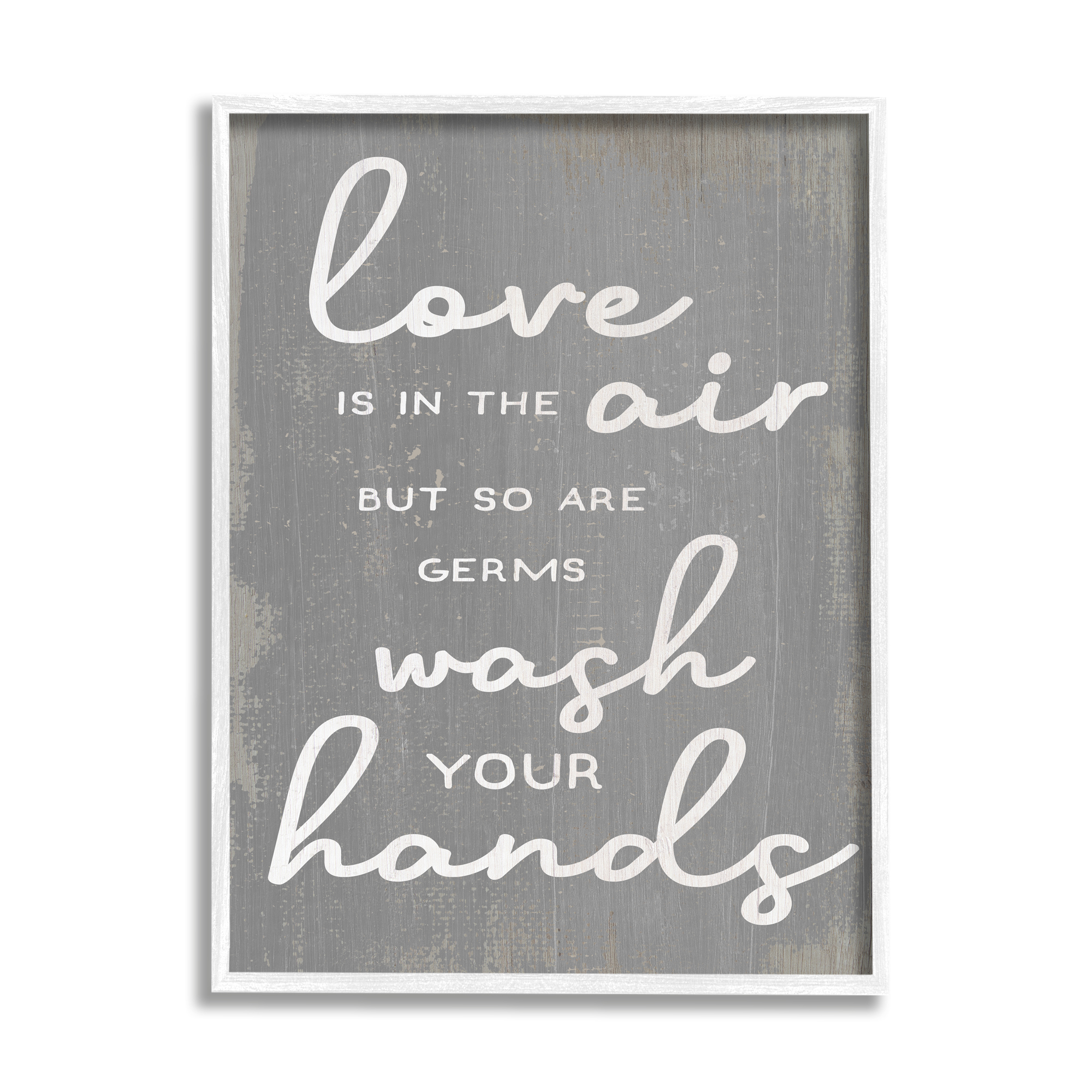 Stupell Industries Love and Germs in Air Wash Your Hands Phrase, 11 x 14, Design by Daphne Polselli