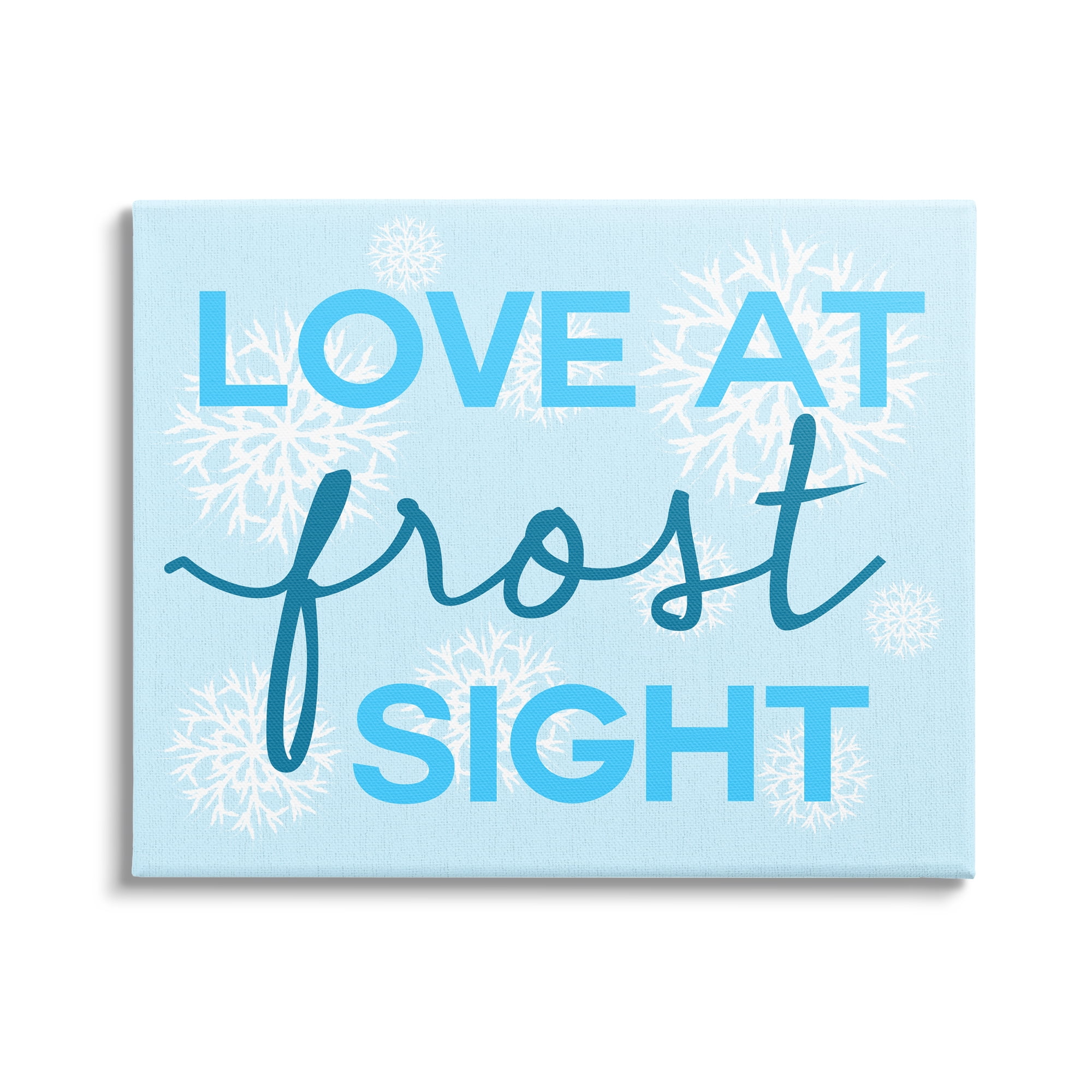 Stupell Industries Love at Frost Sight Pun Holiday Painting Gallery Wrapped Canvas Art Print Wall Art, 40 x 30