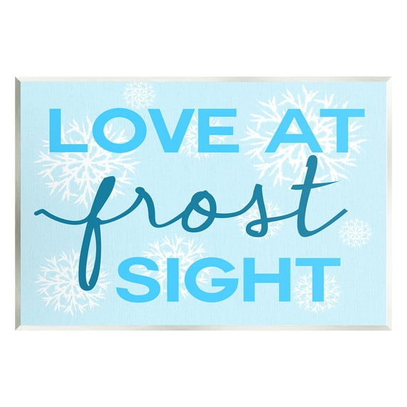 Stupell Industries Love at Frost Sight Pun Holiday Painting Unframed Art Print Wall Art, 15 x 10