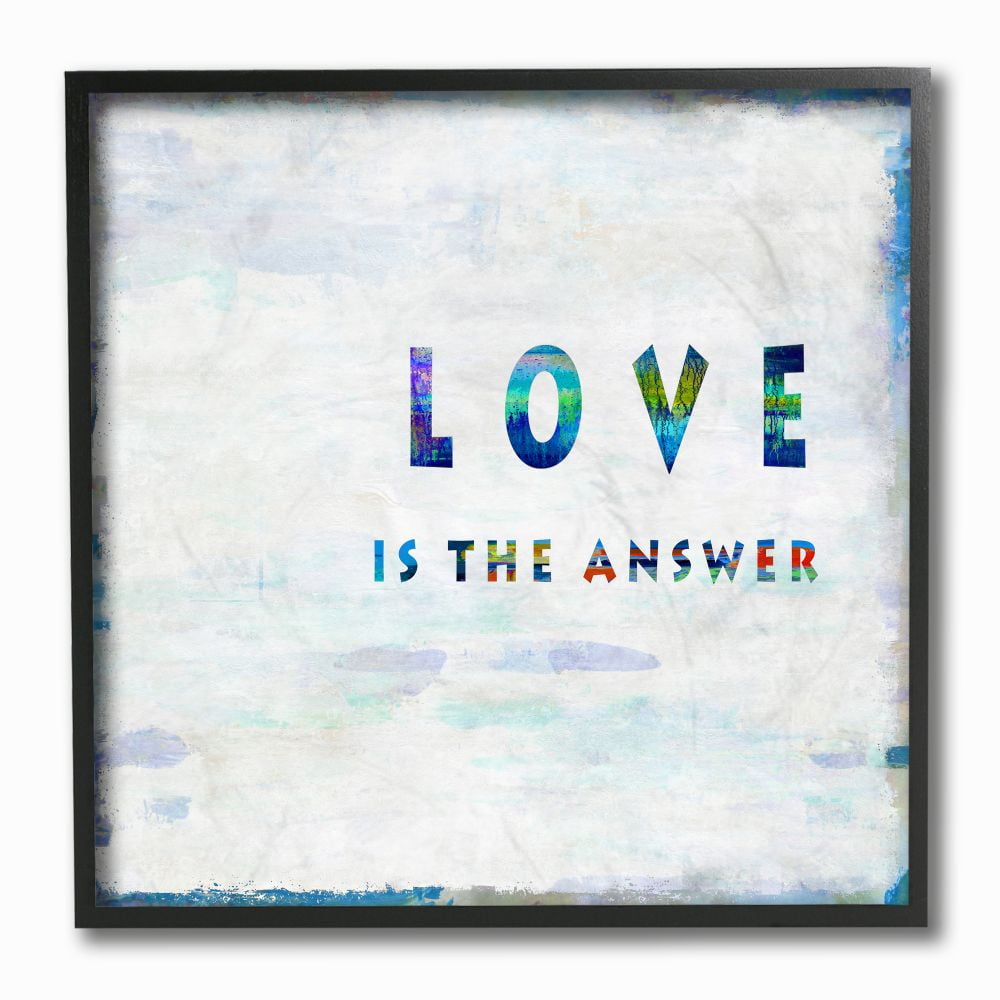 Stupell Industries Love is the Answer Phrase with Abstract Brush Stokes Designed by Jamie MacDowell
