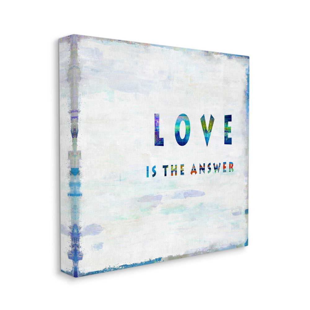 Stupell Industries Love is the Answer Phrase with Abstract Brush Stokes Designed by Jamie MacDowell