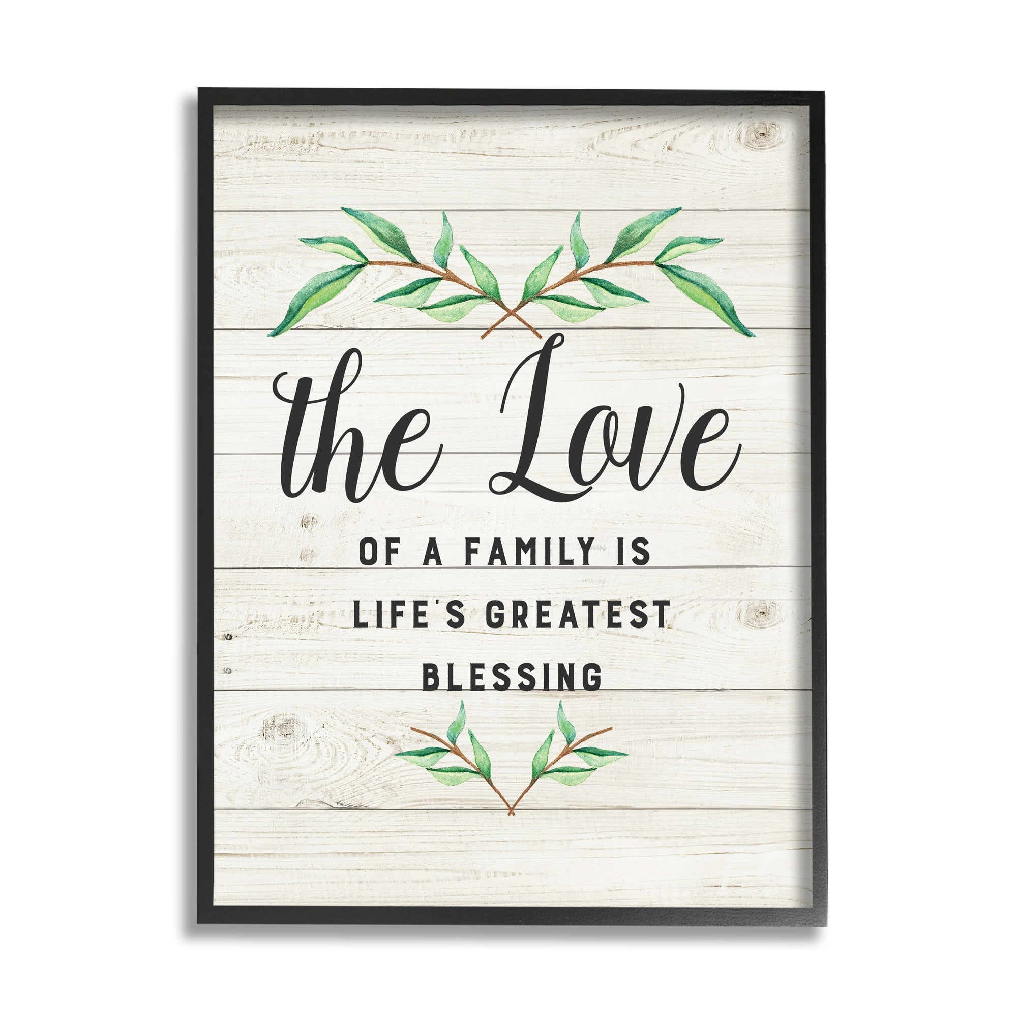 Stupell Industries Love of Family Life's Greatest Blessing Motivational Phrase, 11 x 14, Design by Amanda Murray