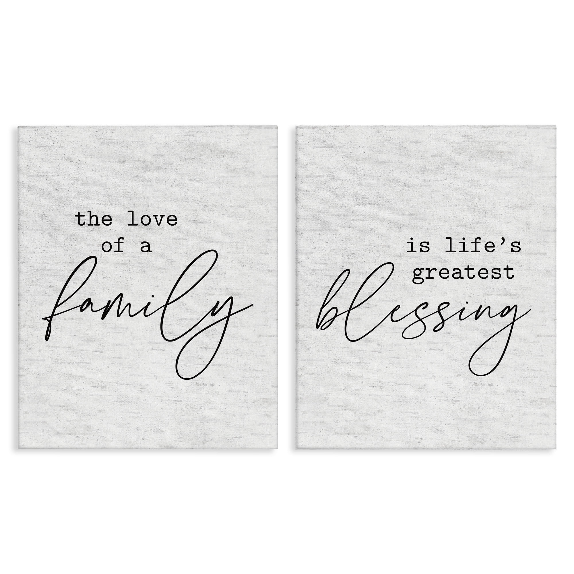 Stupell Industries Love of Family is Life's Greatest Blessing Minimal Quote Canvas Wall Art Design by Lettered and Lined