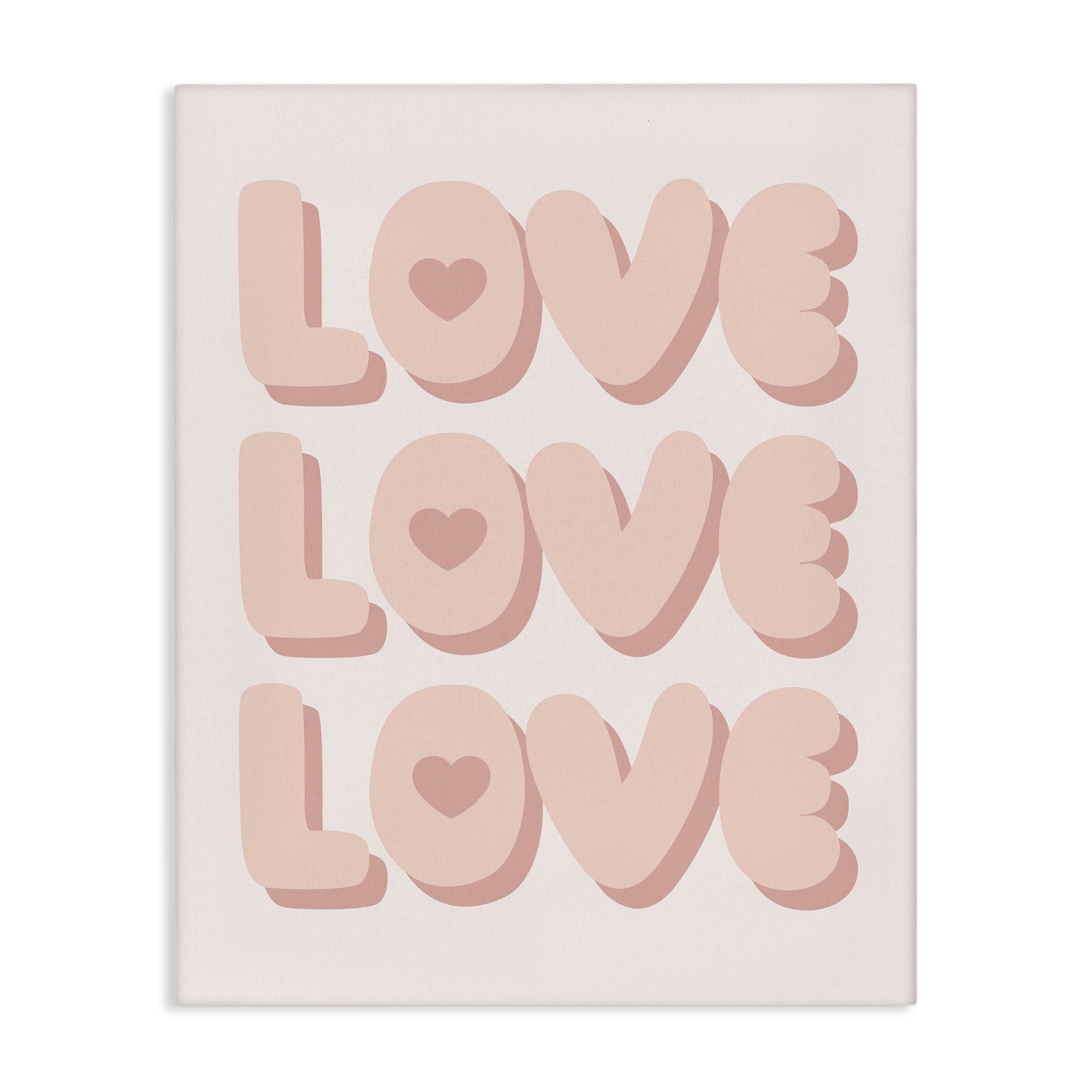 Stupell Industries Love with Hearts Text & Numbers Painting Wrapped Canvas Art Print Wall Art, 30 x 40