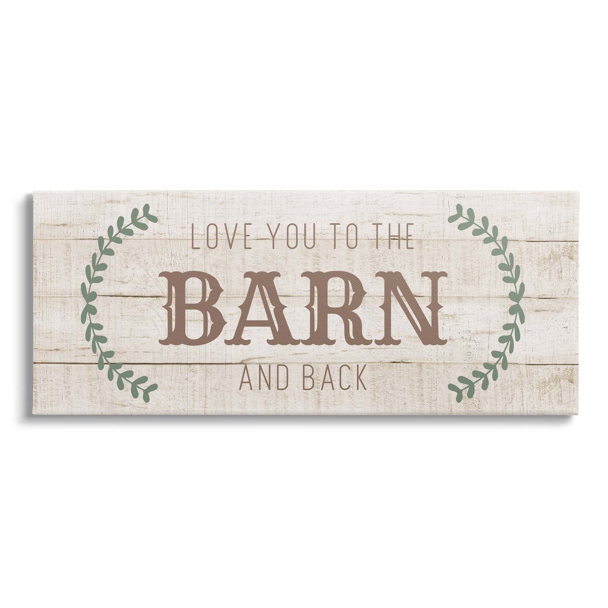 Stupell Industries Love you Barn & Back Inspirational Painting Gallery Wrapped Canvas Art Print Wall Art, 30 x 13